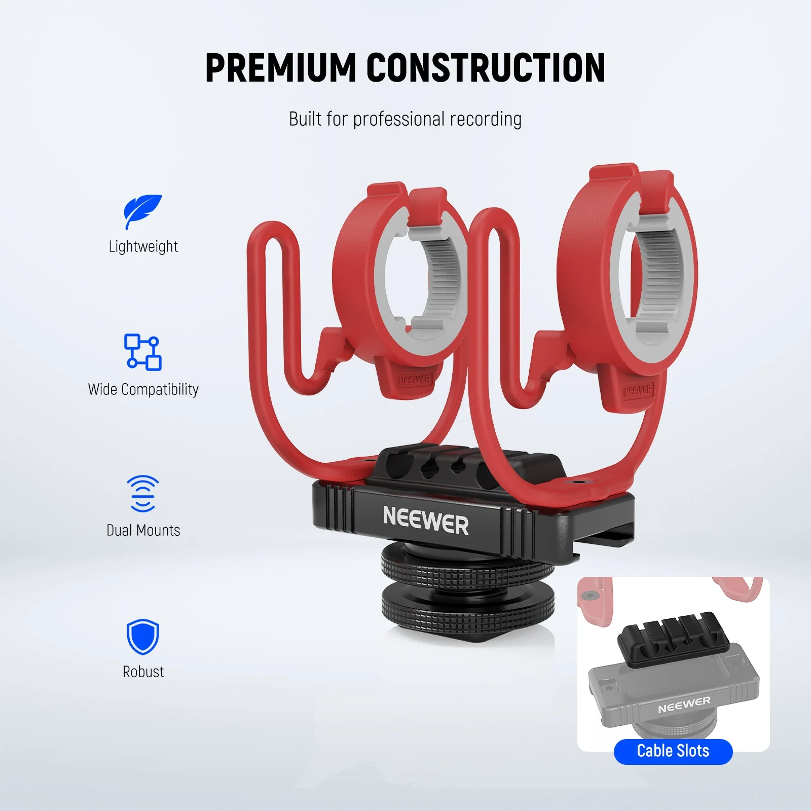 NEEWER MH1 Microphone Shock Mount with Cold Shoe - Image 3