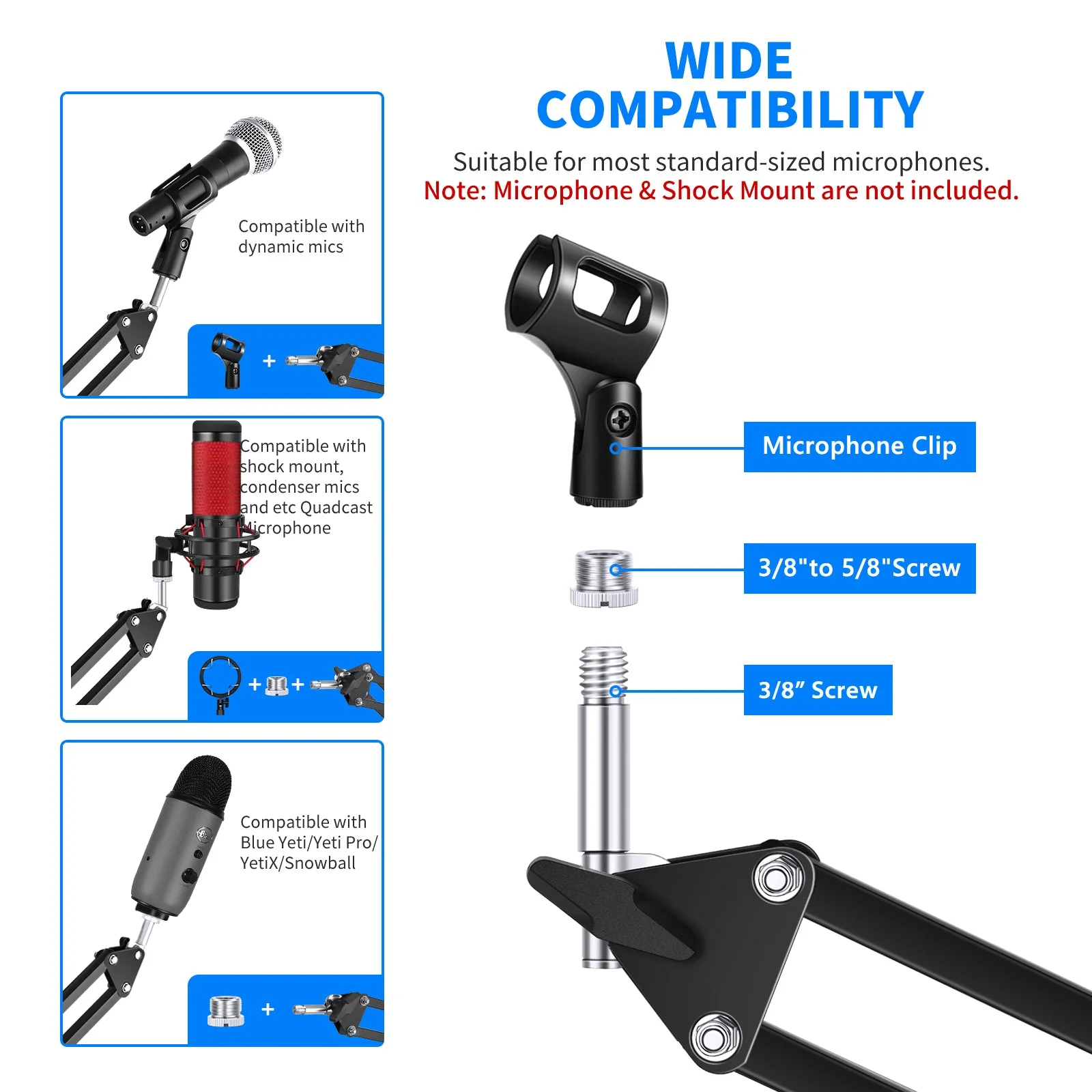 NEEWER NW-35 Microphone Stand Boom Suspension Scissor Stand - Image 3