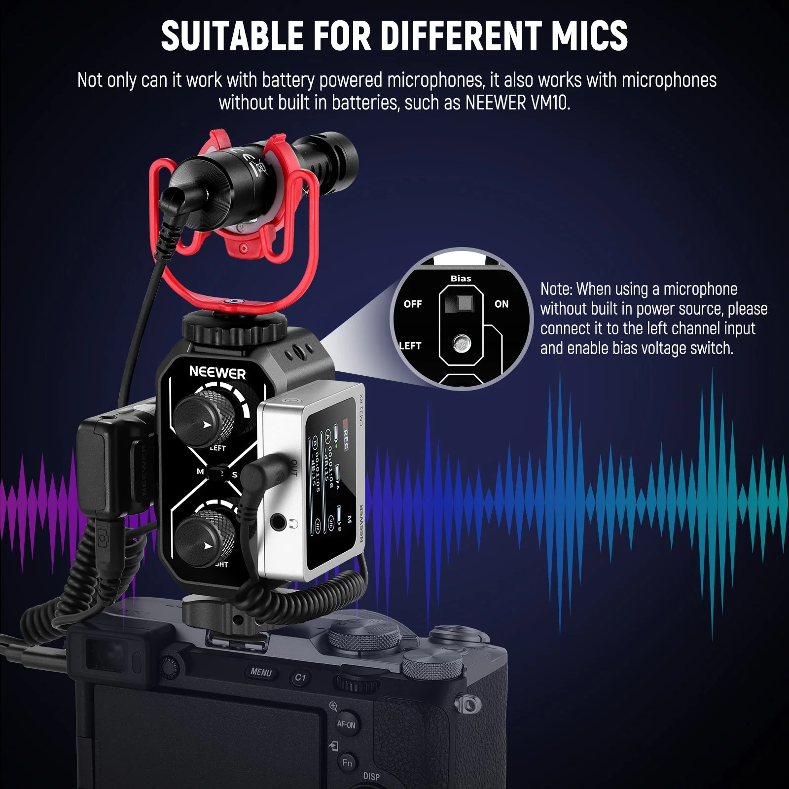 NEEWER MM01/MM02 Dual Channel Audio Mixer for Camera & Microphone - Image 15