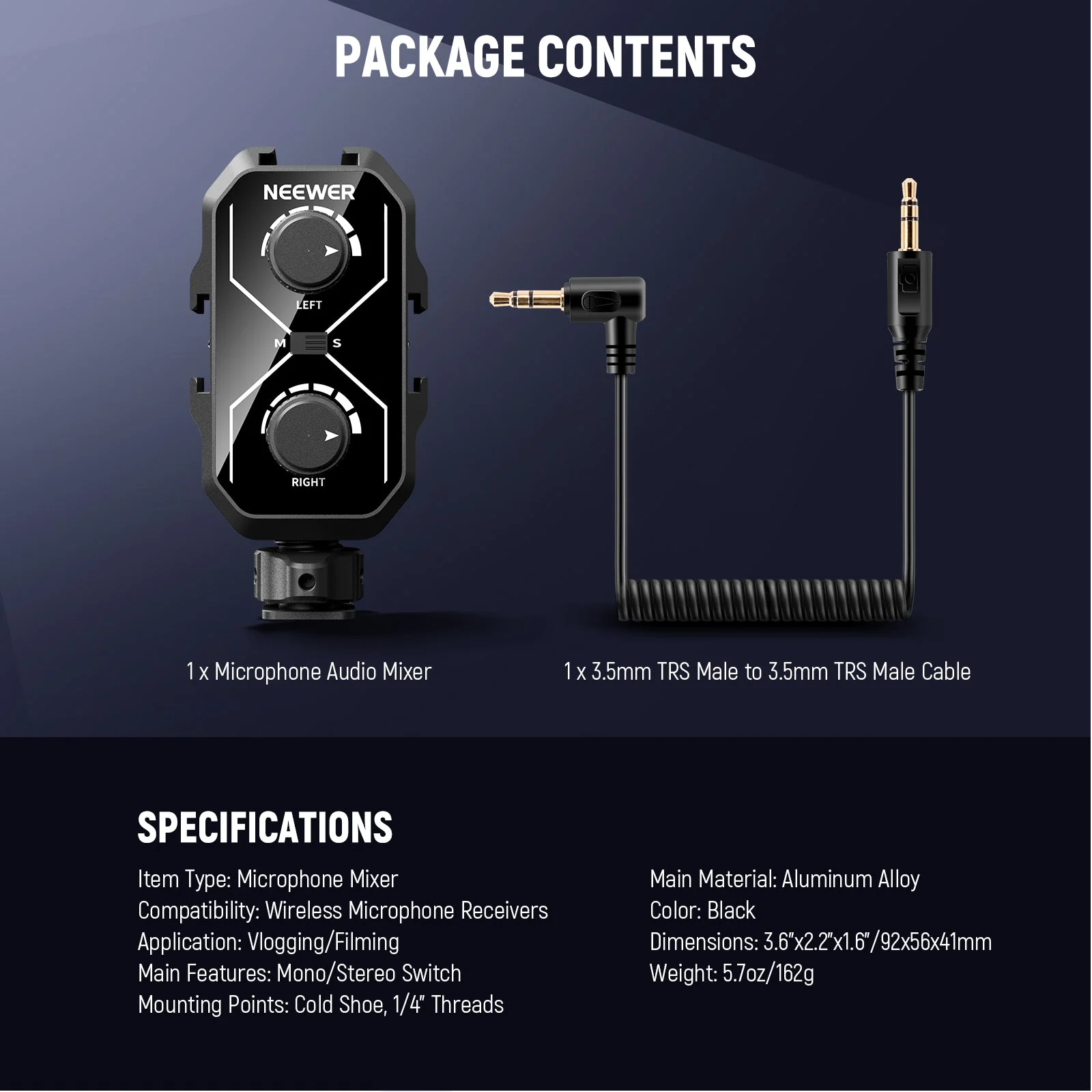 NEEWER MM01/MM02 Dual Channel Audio Mixer for Camera & Microphone - Image 18