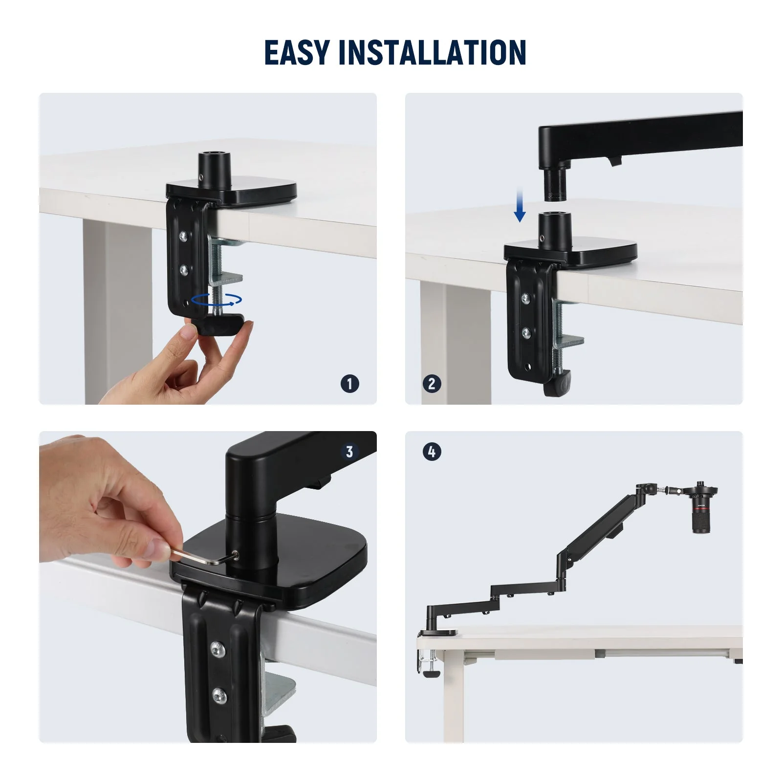 NEEWER MS002 Low Profile  Flexible Mic Arm Desk Mount - Image 6