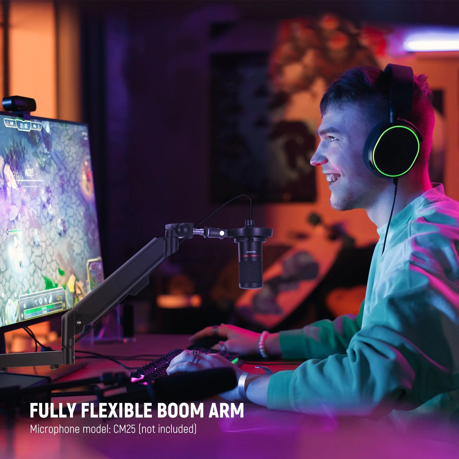 NEEWER MS002 Low Profile  Flexible Mic Arm Desk Mount - Image 9