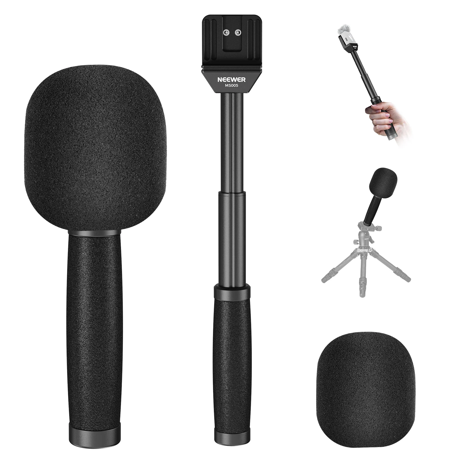 NEEWER MS005 13"/33cm Telescopic Lavalier Microphone Handle