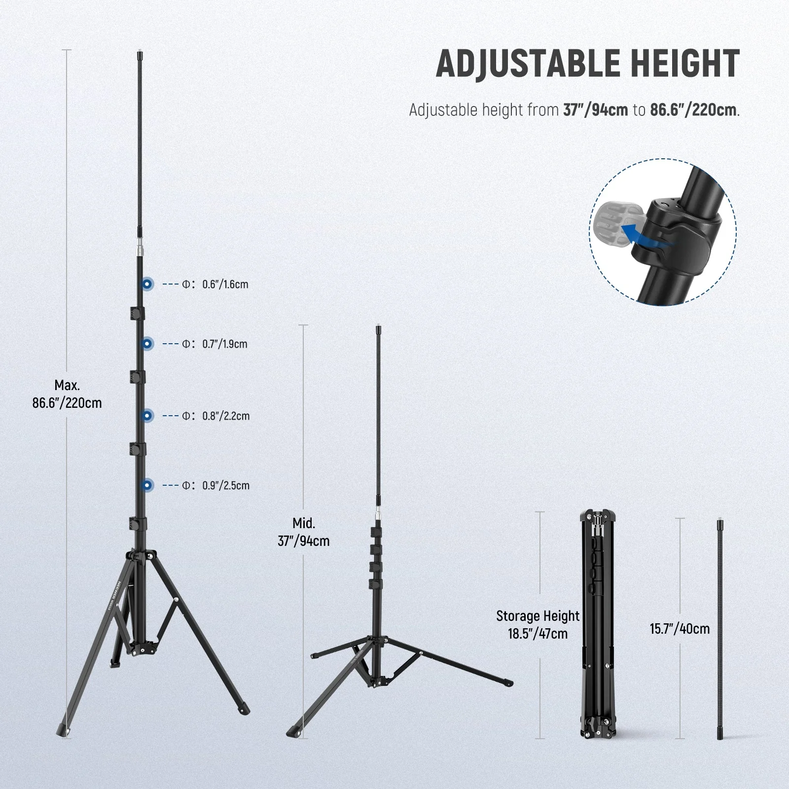 NEEWER MS010 Microphone Stand Tripod - Image 4