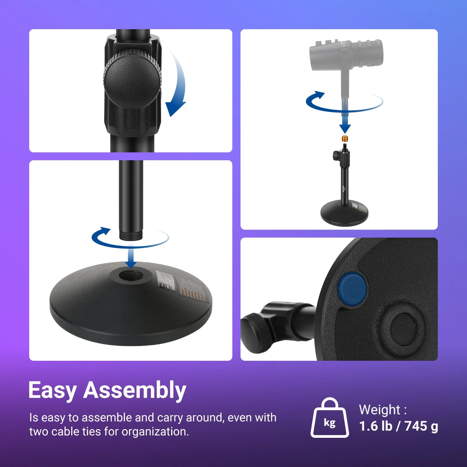 NEEWER MS014 Desk Microphone Stand - Image 6
