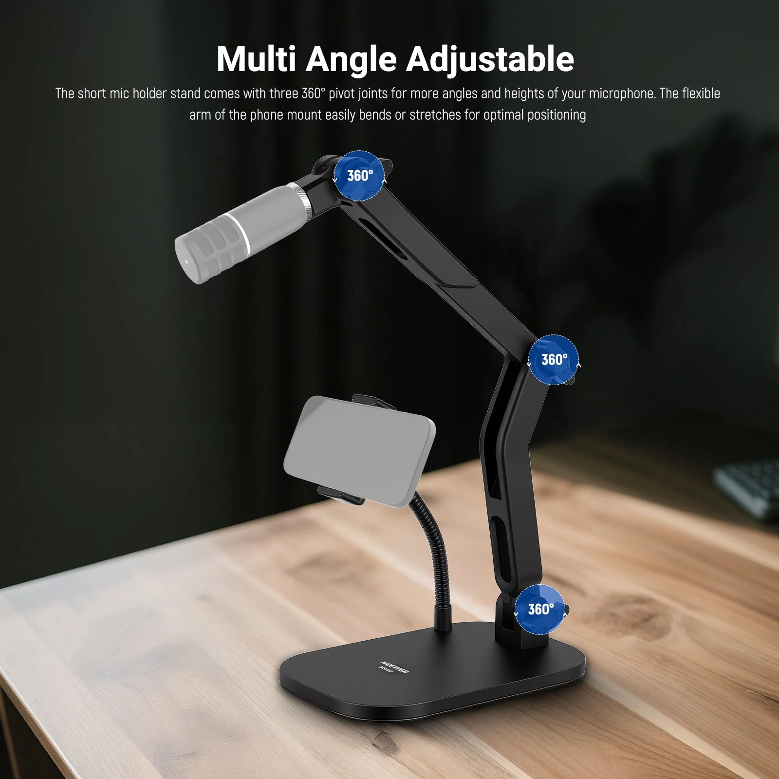 NEEWER MS022 Desk Microphone Stand - Image 3