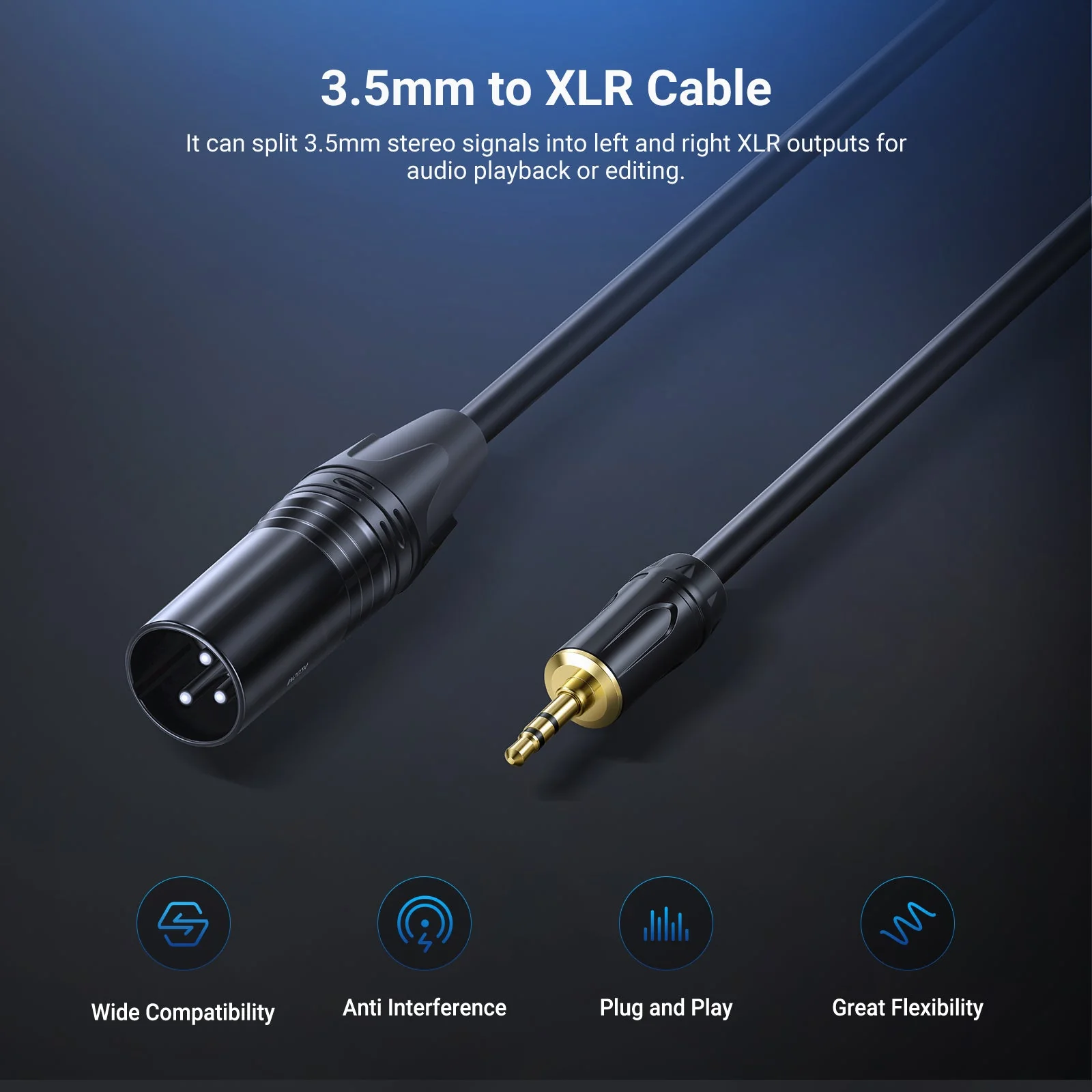 NEEWER MS023 3.5mm to XLR Cable - Image 2