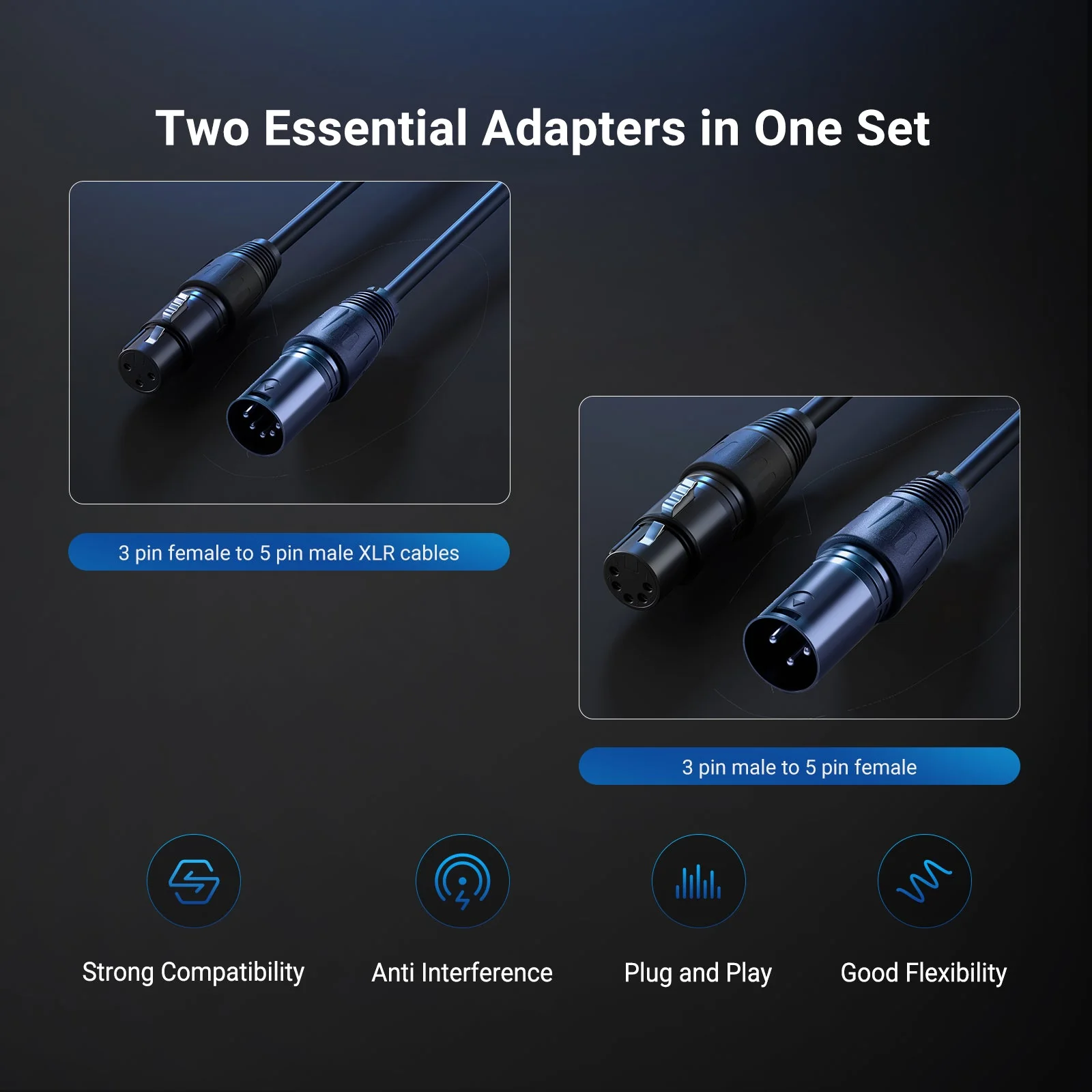 NEEWER MS028 10ft 6.35mm 1/4 Inch TRS to 3 Pin XLR Male Patch Cable - Image 2