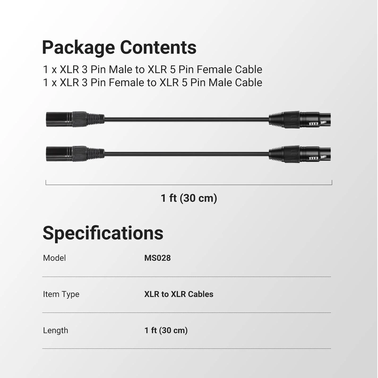 NEEWER MS028 10ft 6.35mm 1/4 Inch TRS to 3 Pin XLR Male Patch Cable - Image 7