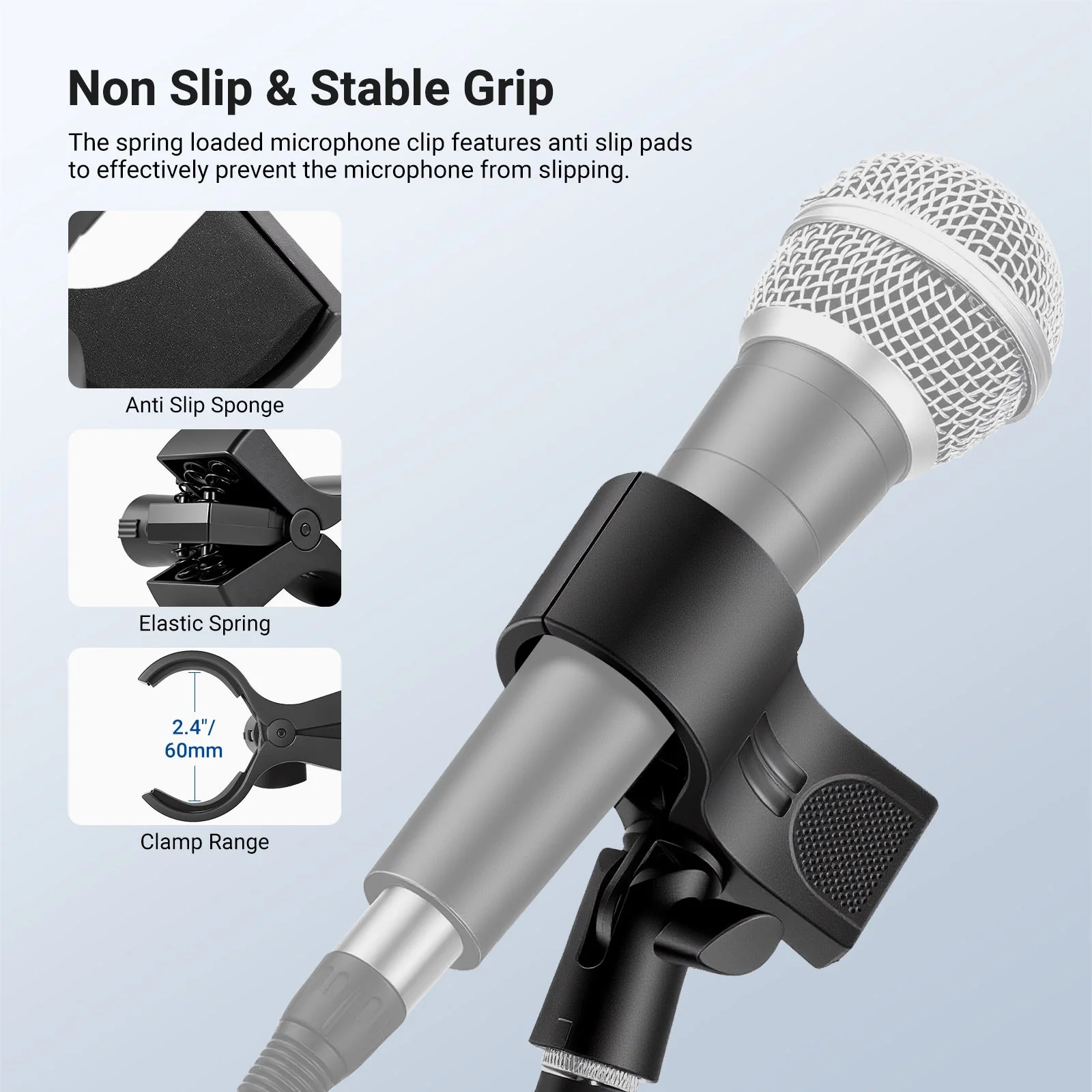 NEEWER MS042 Desktop Microphone Stand with Flexible Arm & Mic Clip - Image 5