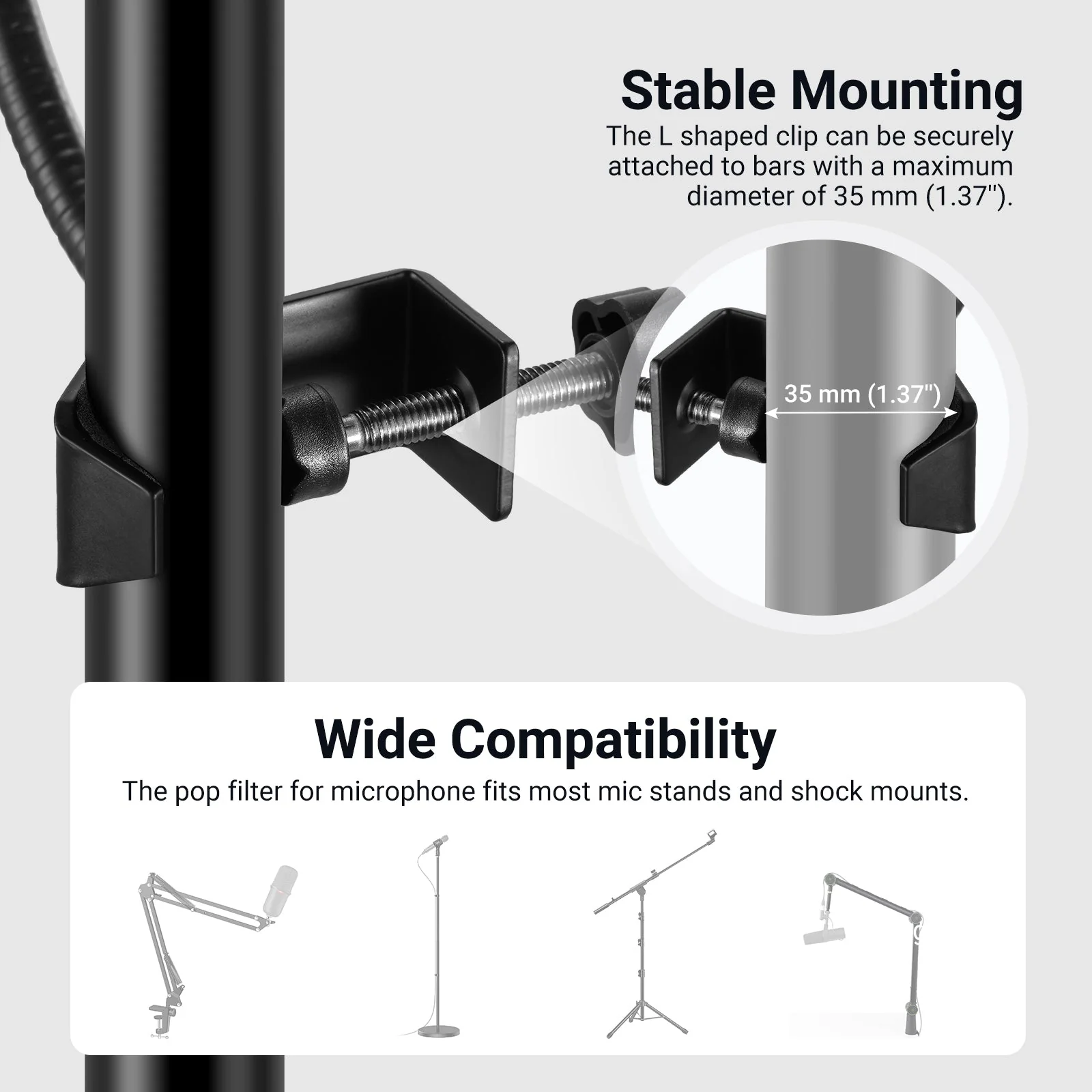 NEEWER MS044 Metal Pop Filter for Microphone - Image 3