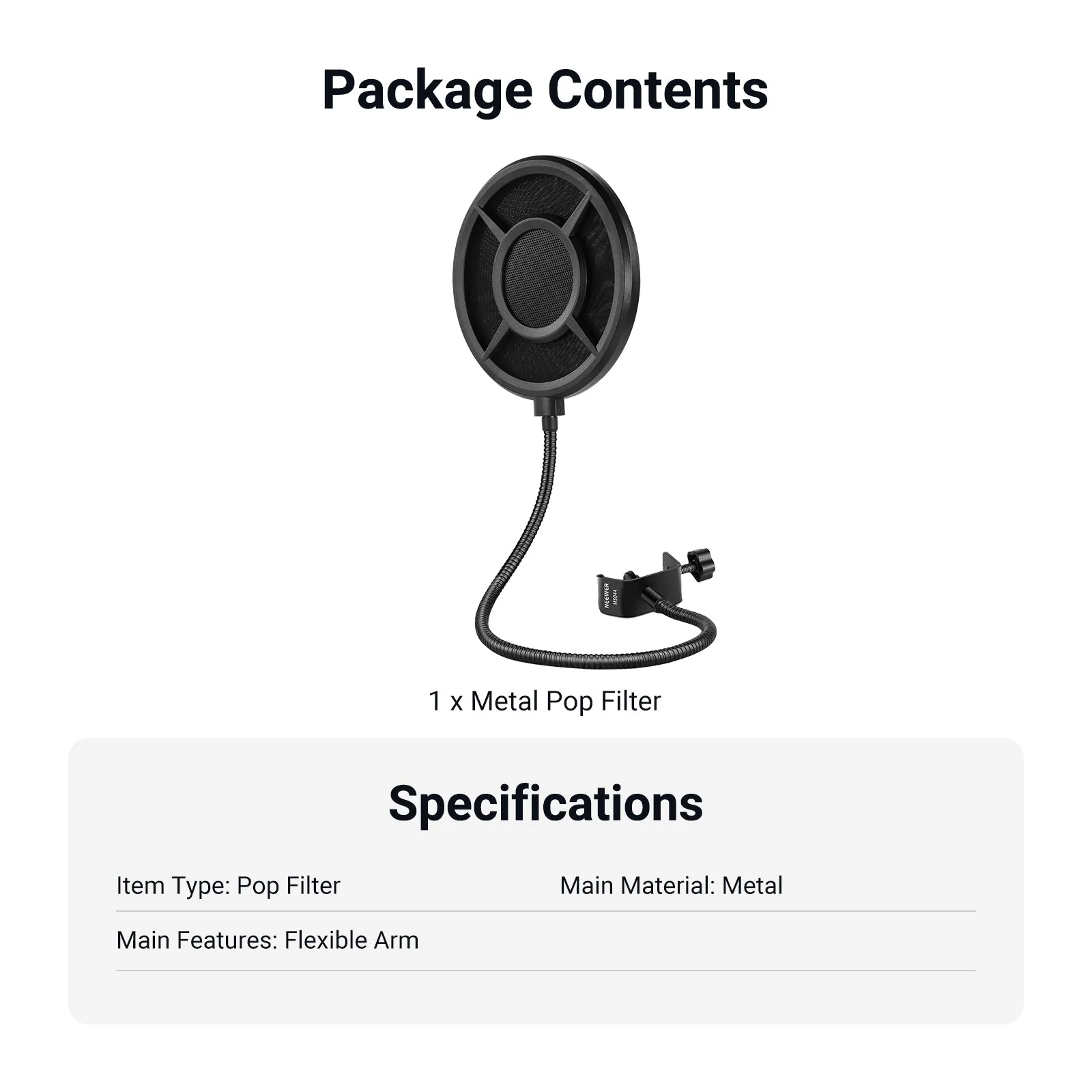NEEWER MS044 Metal Pop Filter for Microphone - Image 7