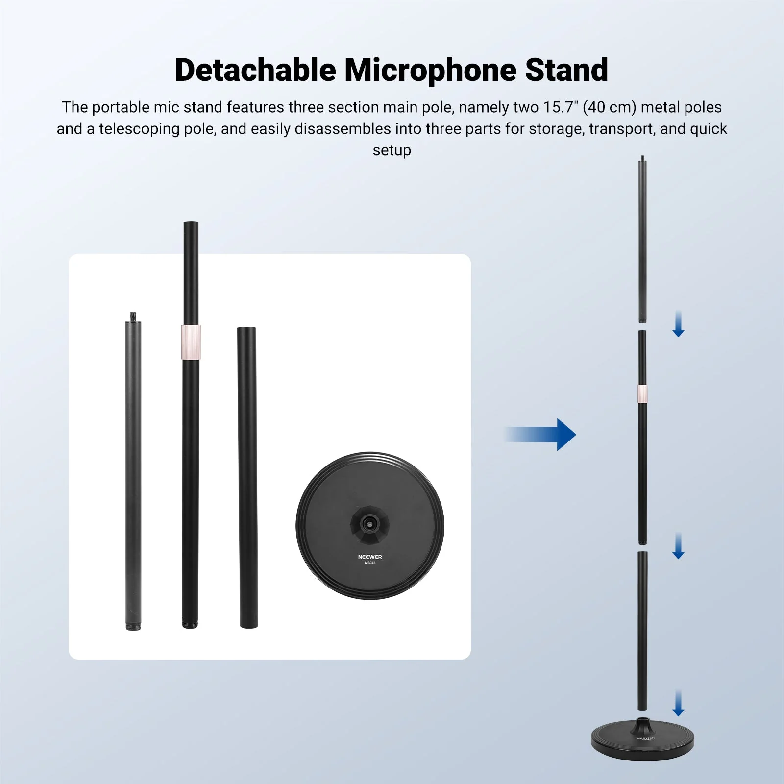 NEEWER MS045 Microphone Floor Stand - Image 2