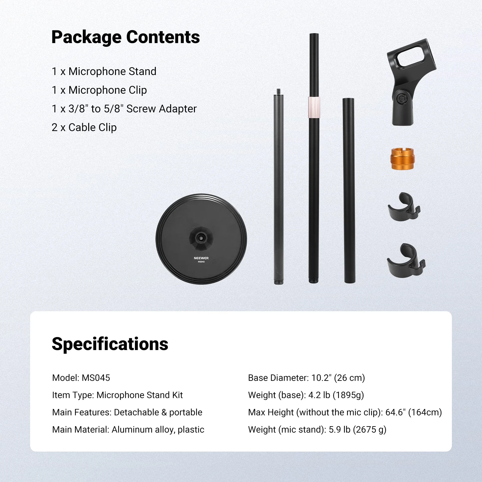 NEEWER MS045 Microphone Floor Stand - Image 7