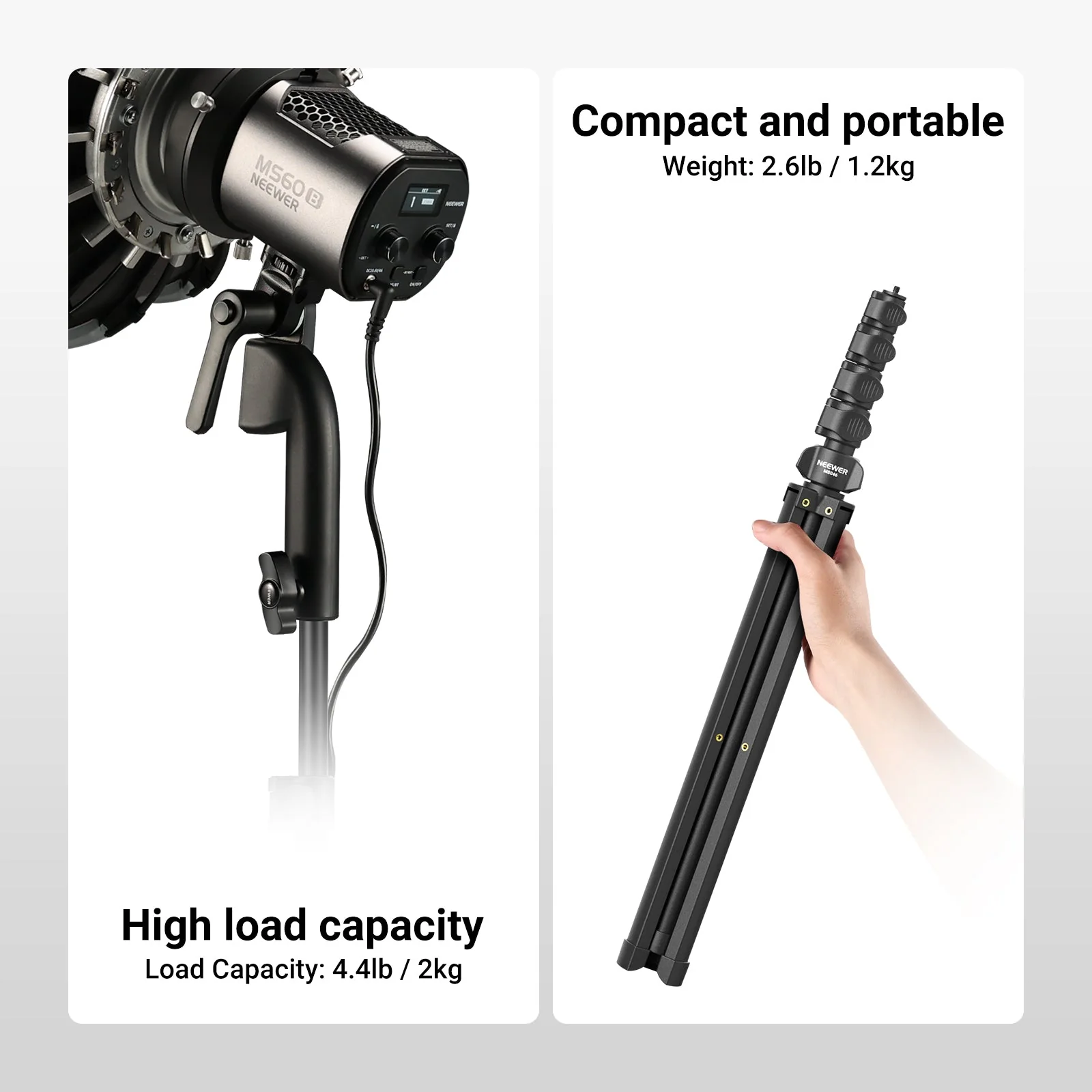 NEEWER MS046 Microphone Stand with Boom Arm - Image 5