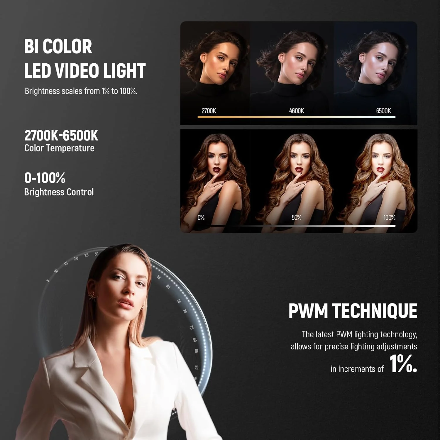 NEEWER MS60B 65W Bi-Color Portable LED Video Light Handheld Spotlight - Image 13