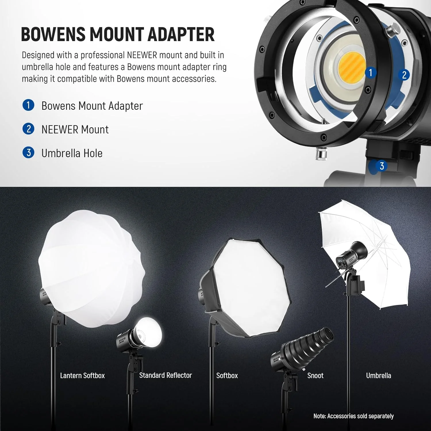 NEEWER MS60B 65W Bi-Color Portable LED Video Light Handheld Spotlight - Image 26