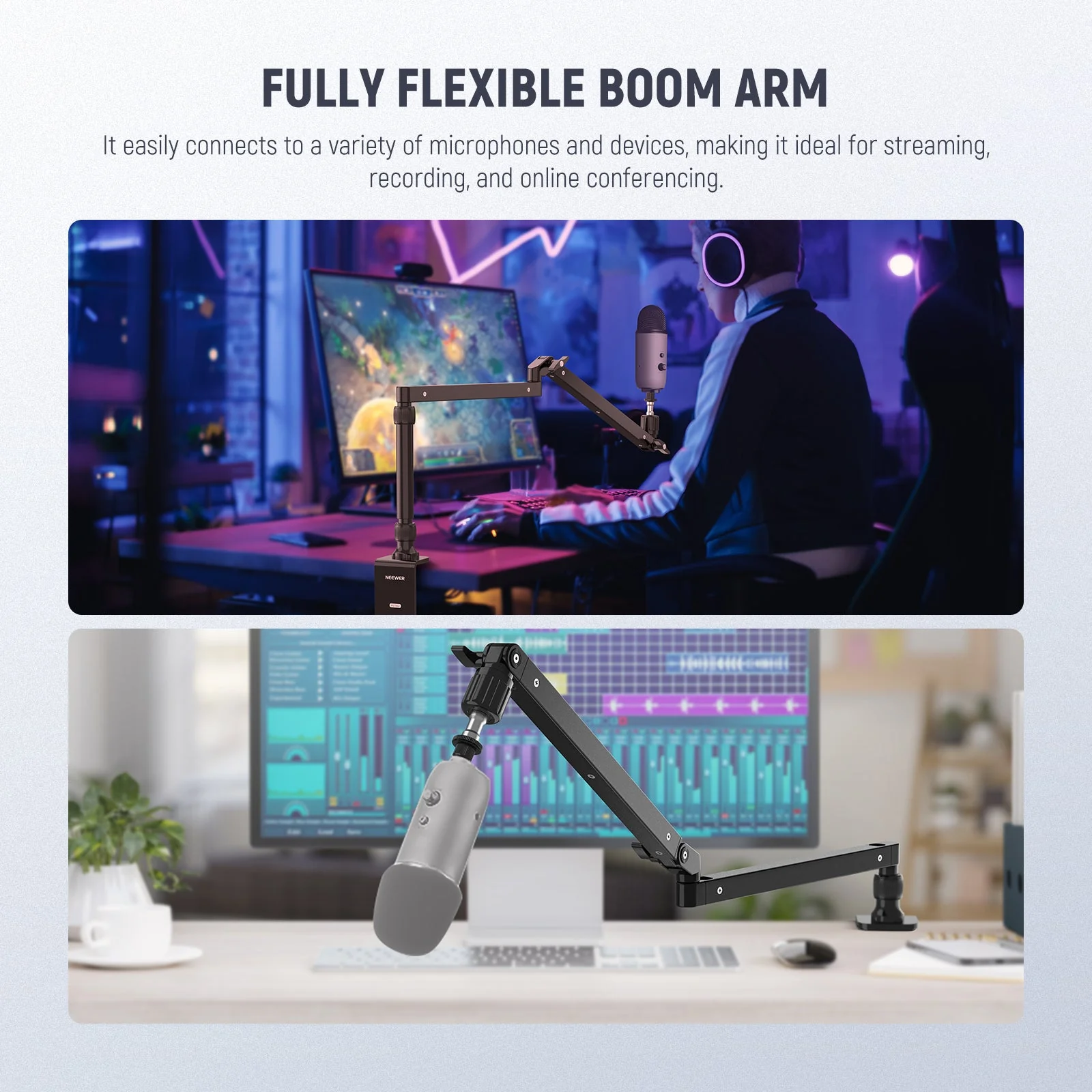NEEWER MST002 Low Profile Flexible Mic Arm Desk Mount with Damping - Image 8
