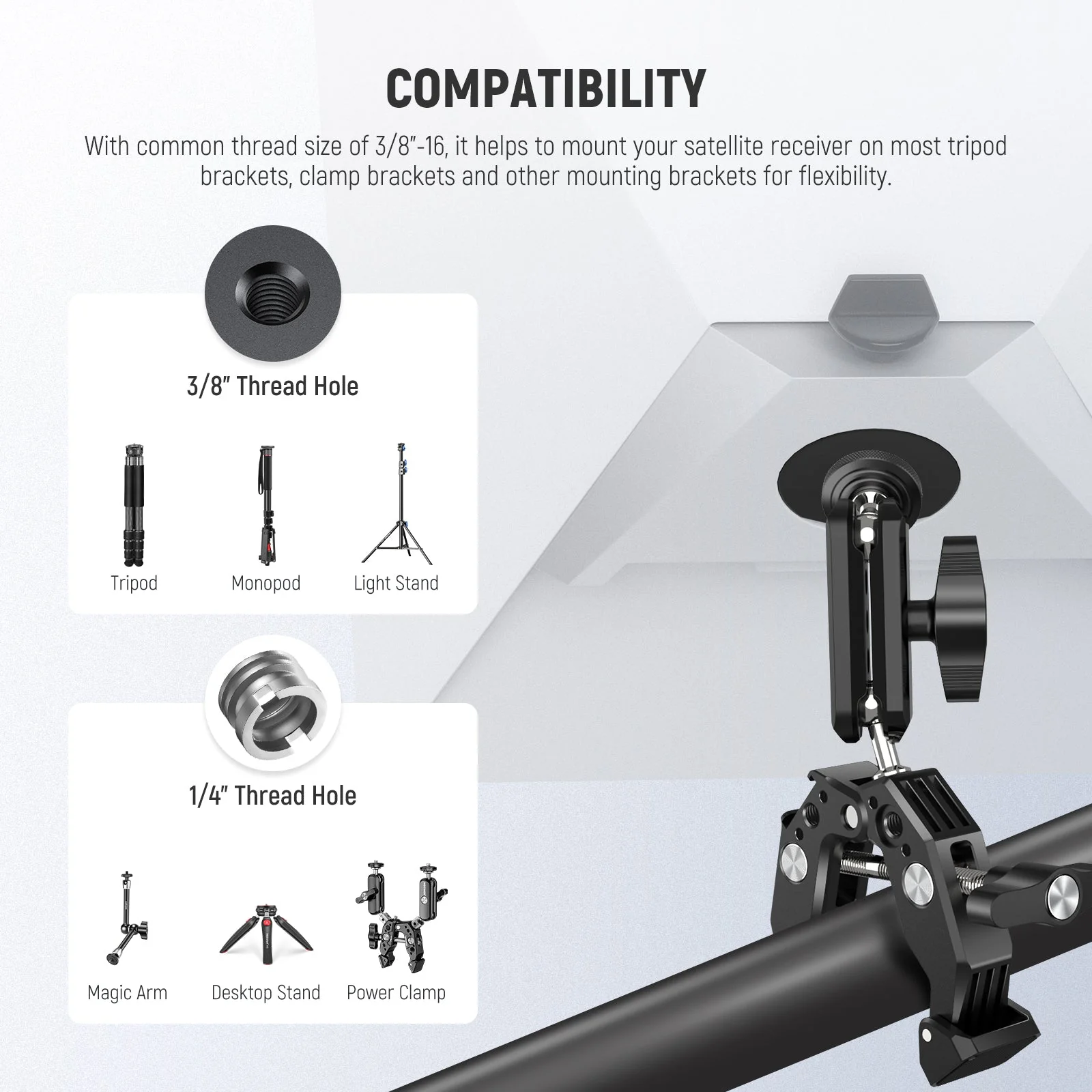 NEEWER NA02 Satellite Tripod Adapter For Starlink Mini - Image 4