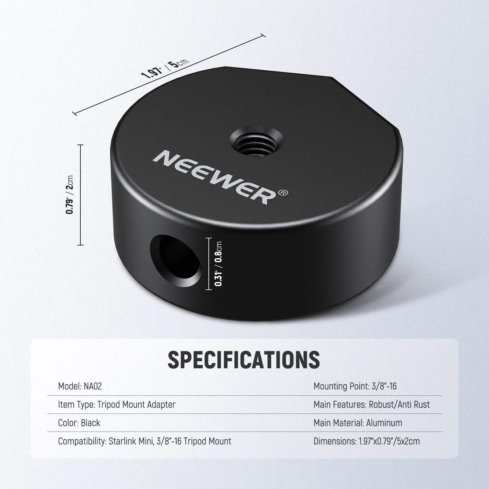 NEEWER NA02 Satellite Tripod Adapter For Starlink Mini - Image 8