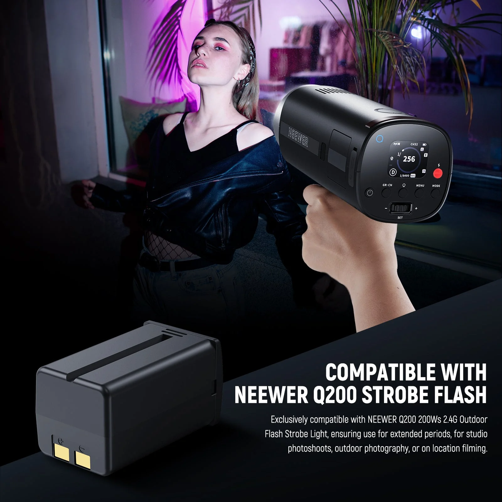 NEEWER NB-Q200 14.8V/3200mAh Replacement Li ion Battery for Q200 Flash - Image 3