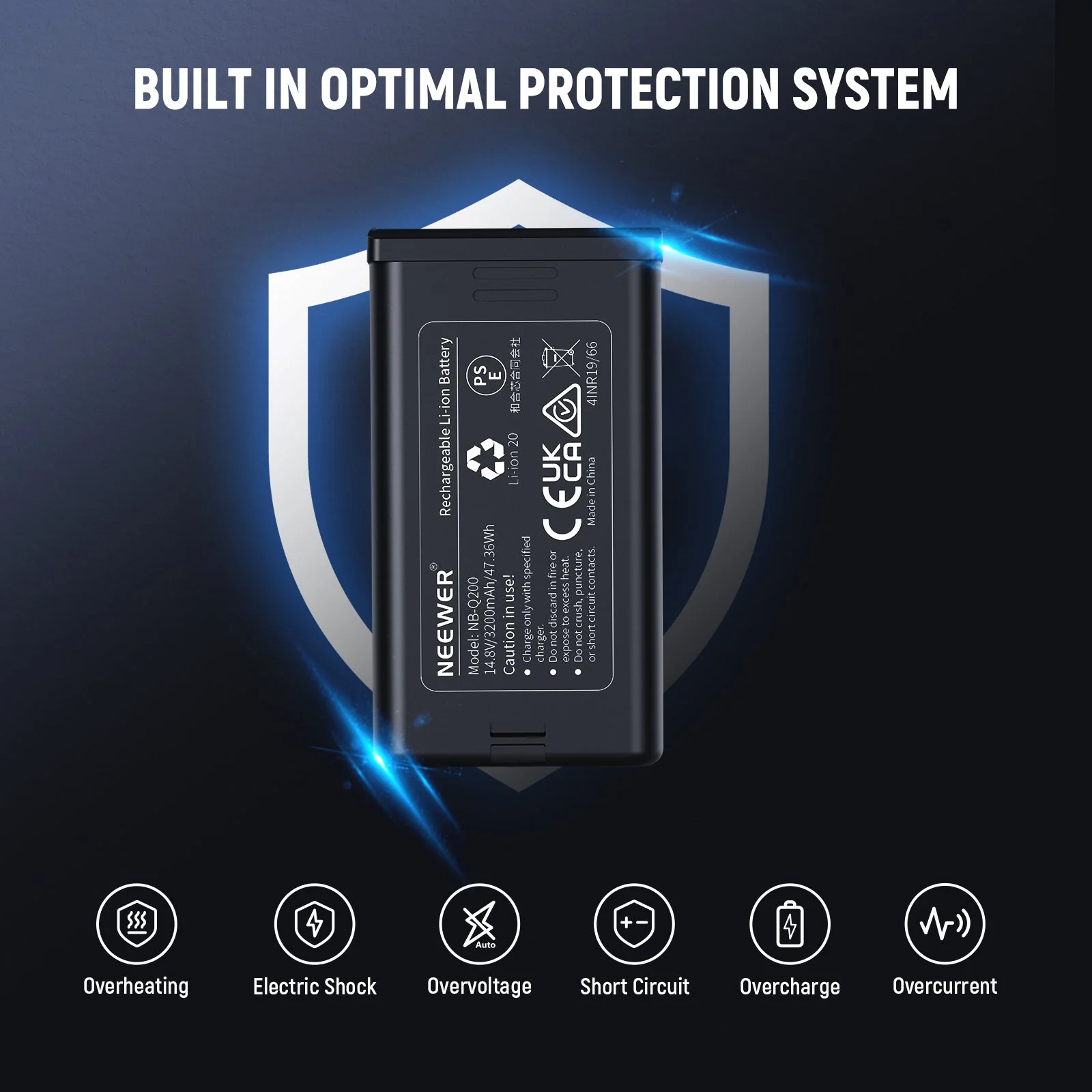 NEEWER NB-Q200 14.8V/3200mAh Replacement Li ion Battery for Q200 Flash - Image 6