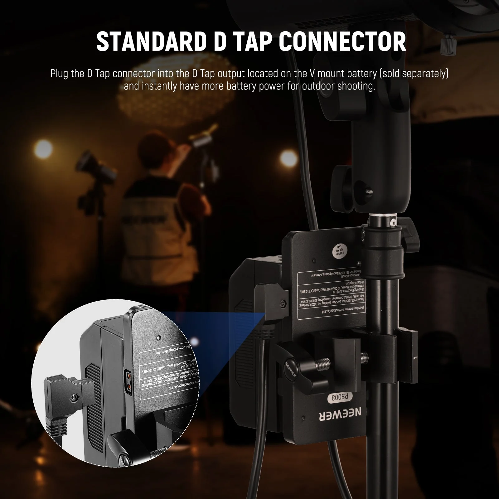 NEEWER NC010 D-Tap to DC Cable for MS60 MS60B MC60C MS150B LED Video Light - Image 3