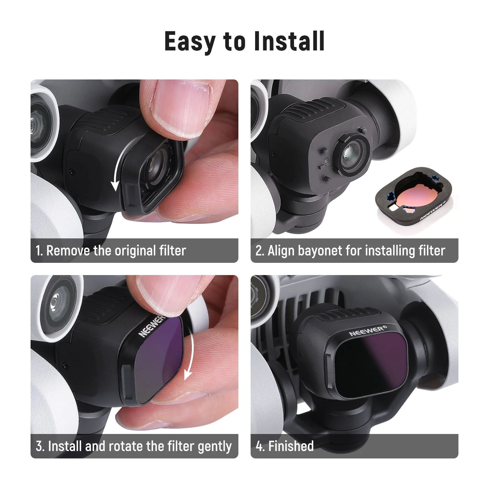 NEEWER Aluminum ND Filter Set compatible with DJI Mini 3/Mini 3 Pro - Image 9