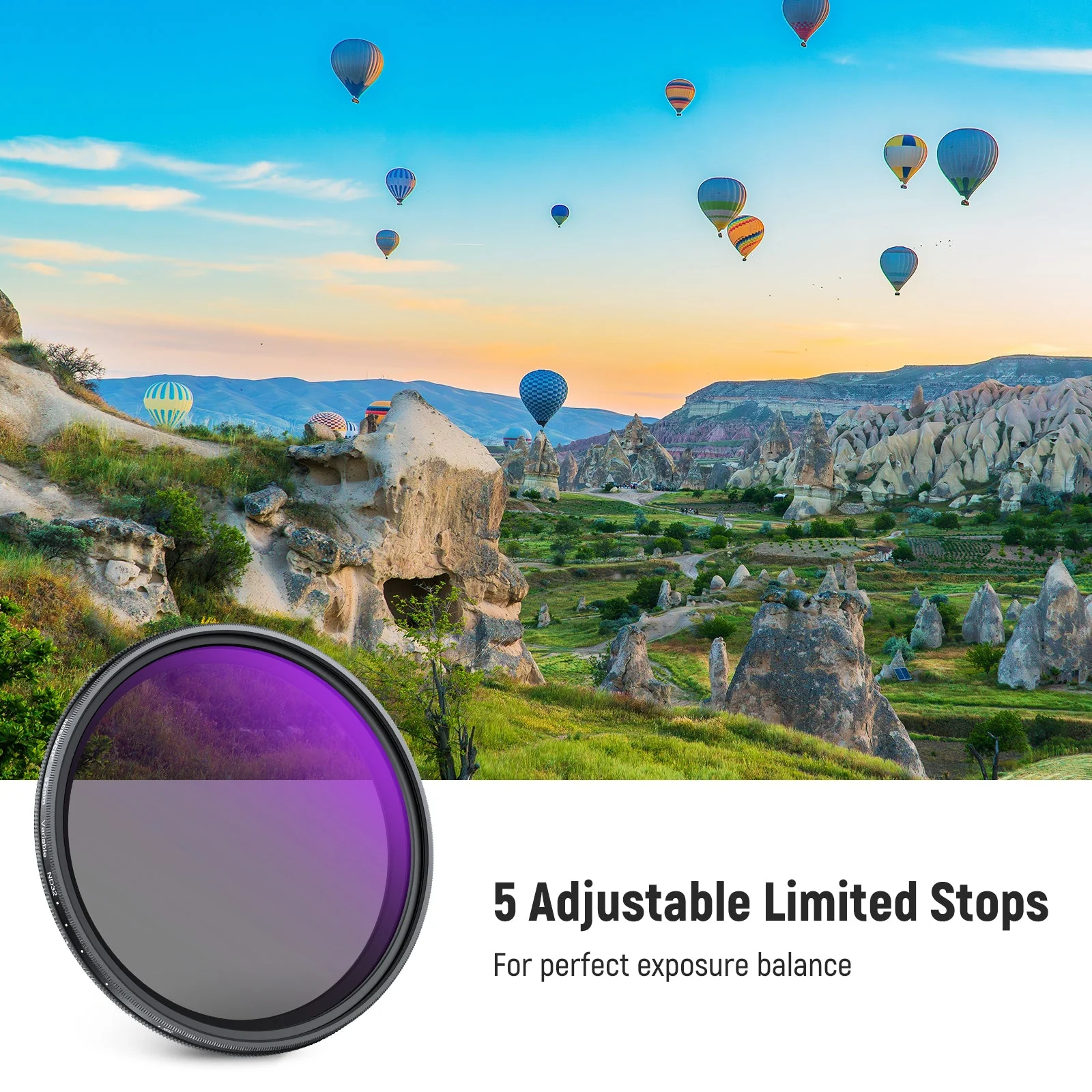 NEEWER ND2-32 (1-5 Stops) Variable ND Filter with Lens Cap - Image 2