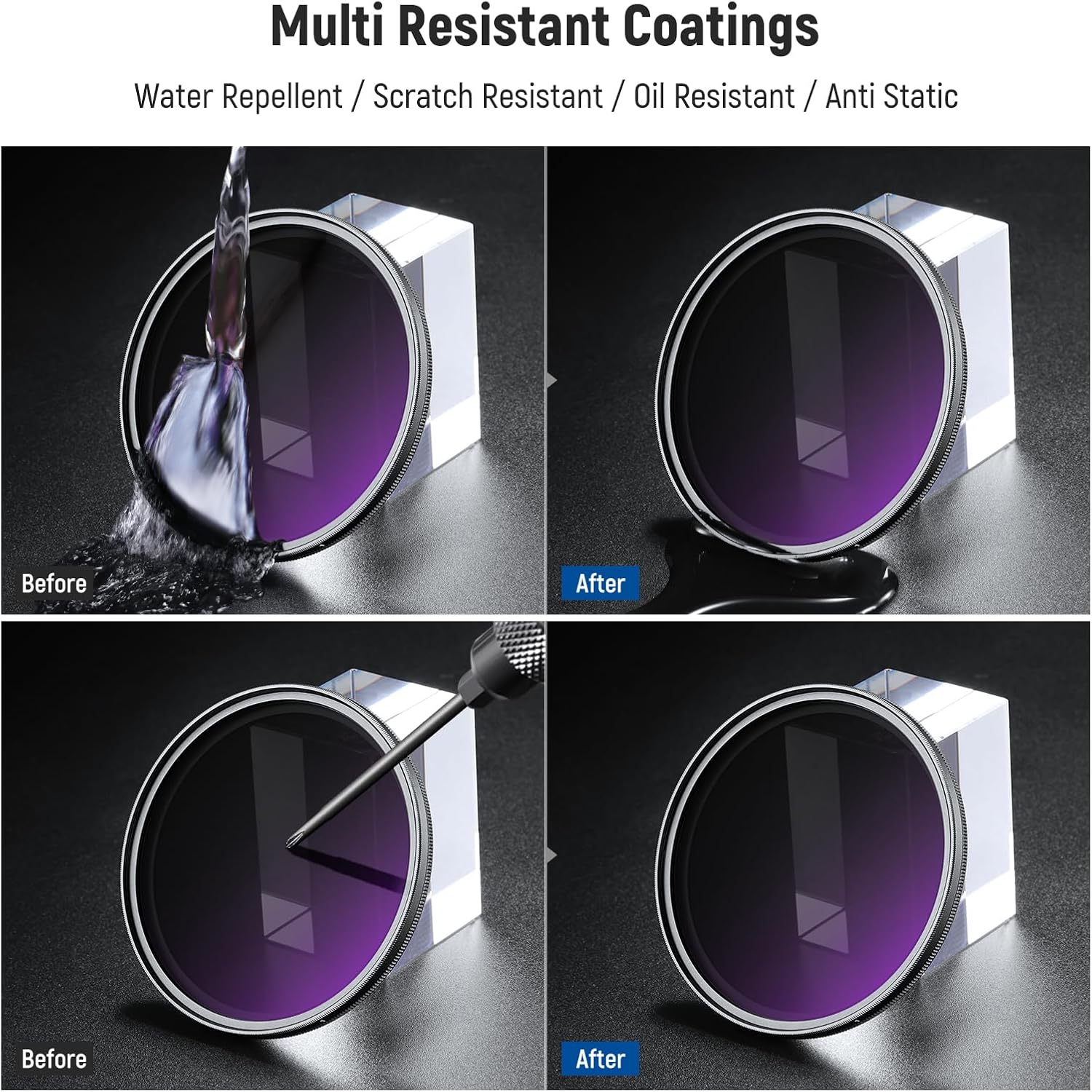 NEEWER ND2-400 (1-9 Stops) Variable ND Filter with Lens Cap - Image 6