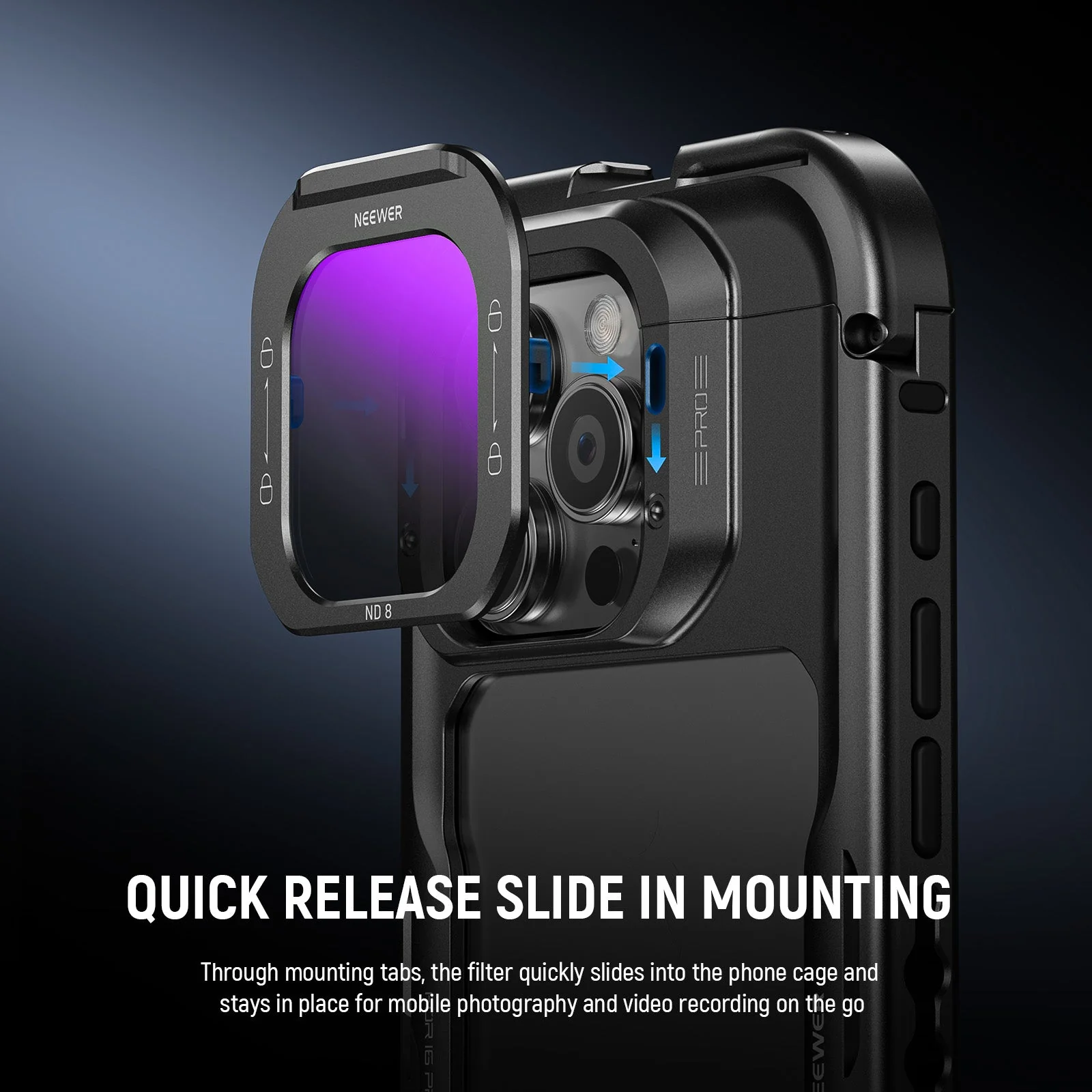 NEEWER ND8/ND16/ND32/ND64 Phone Lens Filter For iPhone PA073/PA074 Cage - Image 3