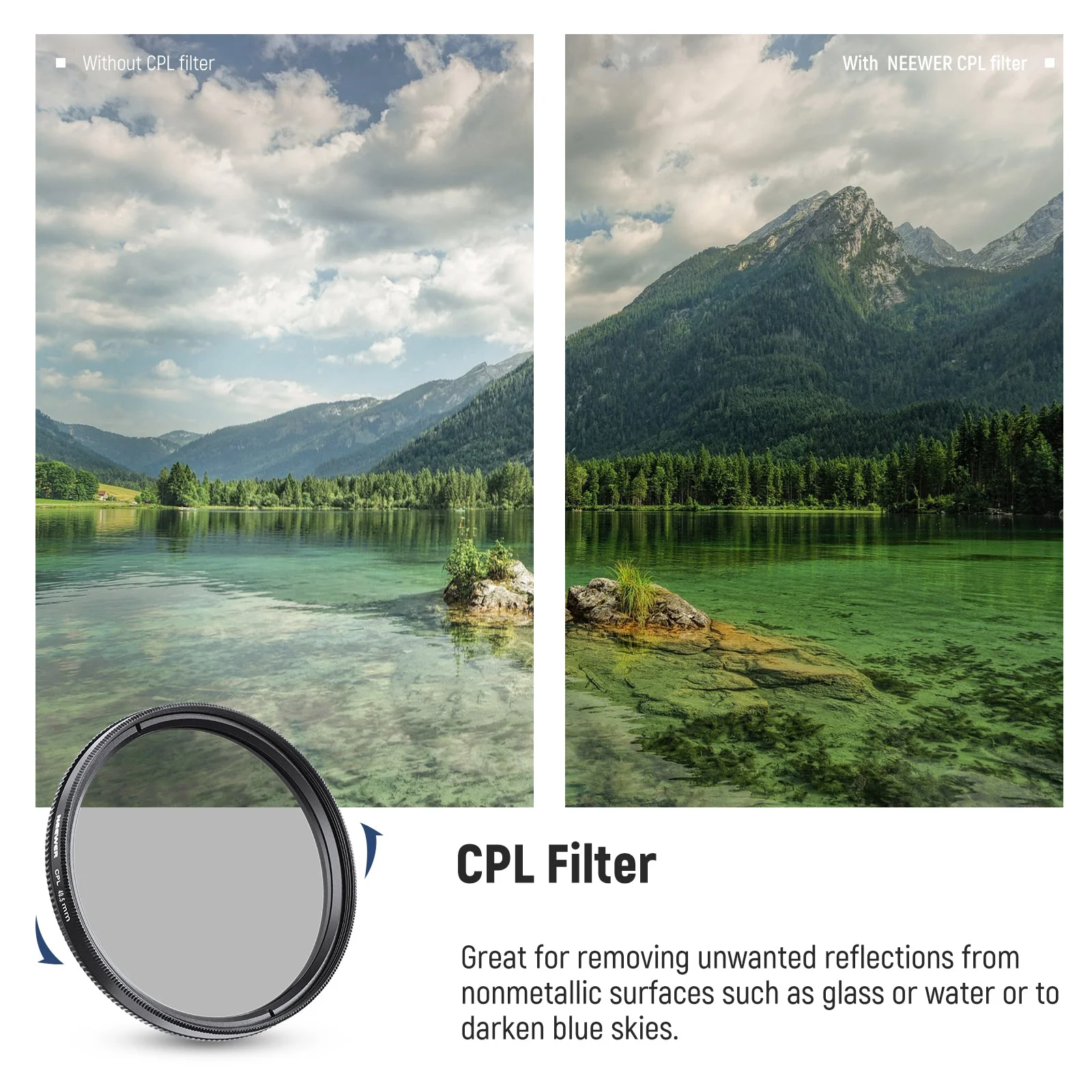 NEEWER Lens Filter Kit UV Filter+CPL Filter+ND4 Filter+Filter - Image 10