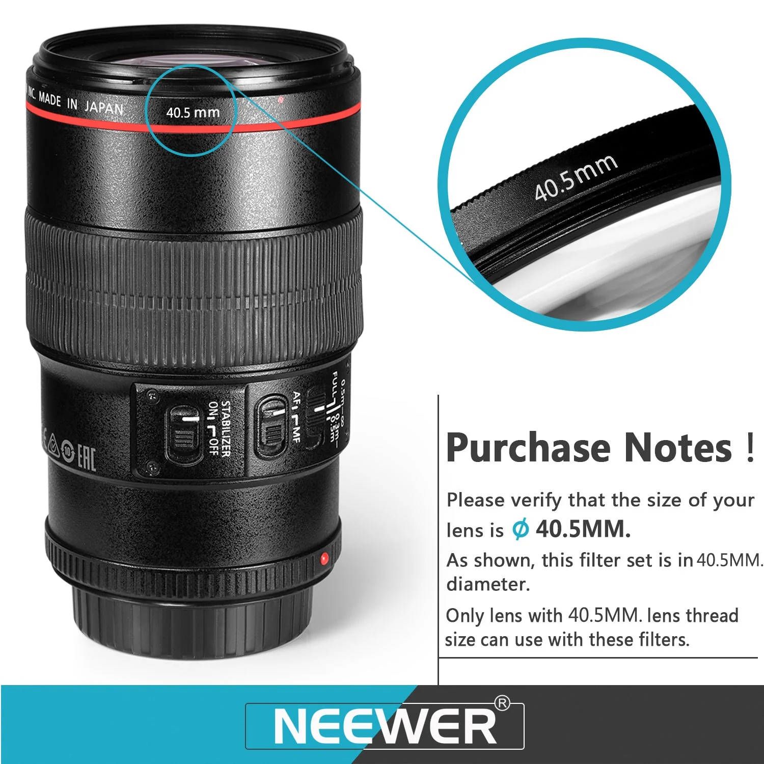 NEEWER Lens Filter Kit UV Filter+CPL Filter+ND4 Filter+Filter - Image 2