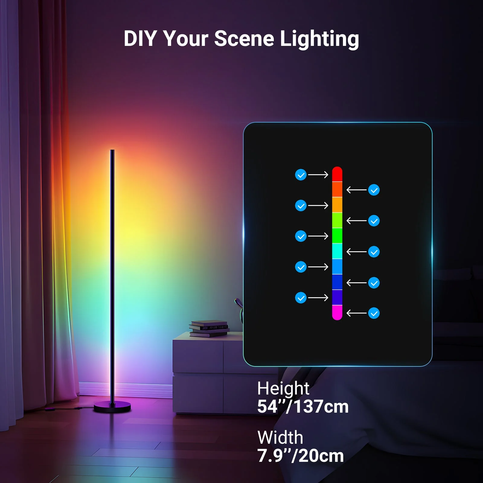 NEEWER NF04 1000lm Smart RGBW LED Floor Lamp - Image 8