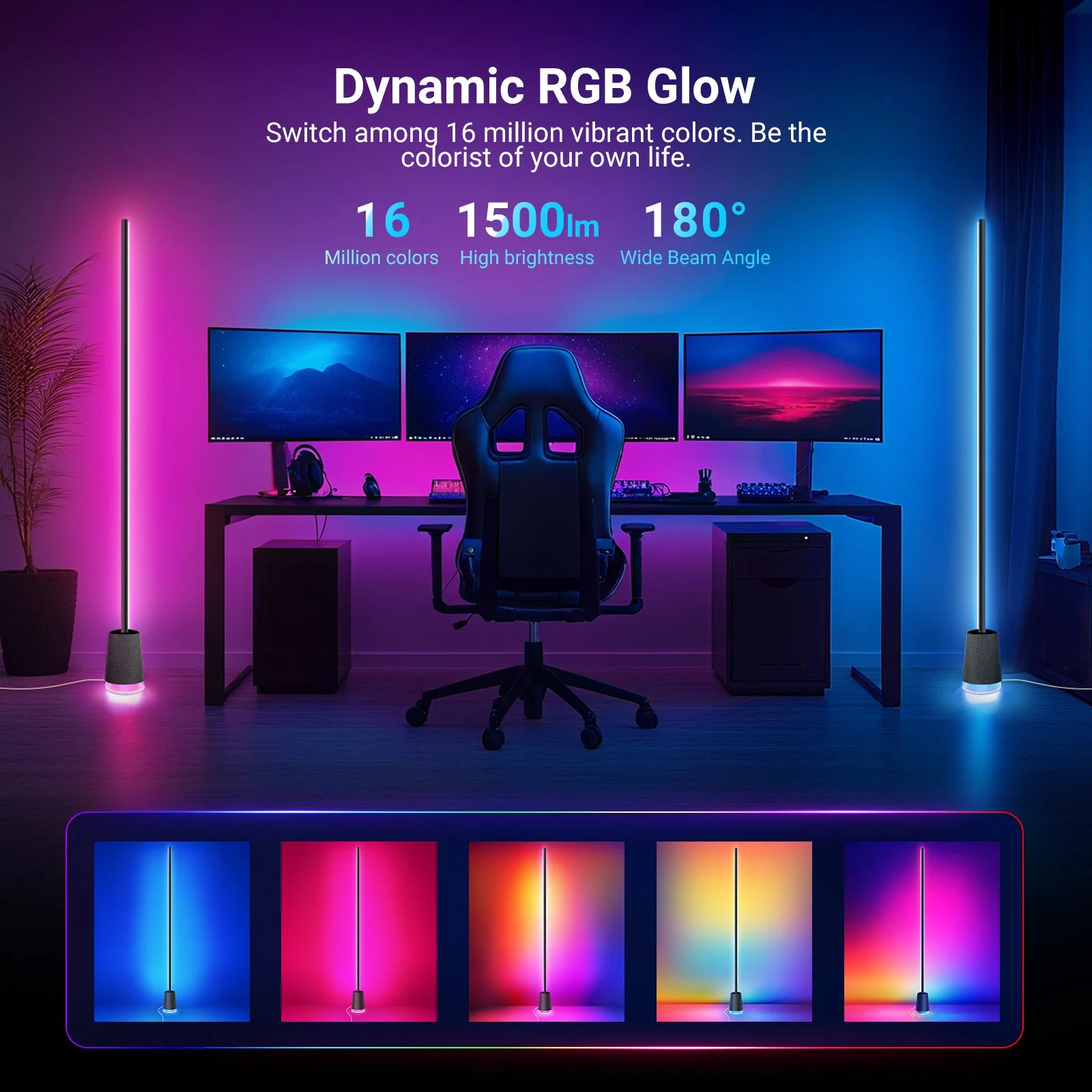 NEEWER NF06 1500lm Smart RGBCW LED Floor Lamp - Image 5