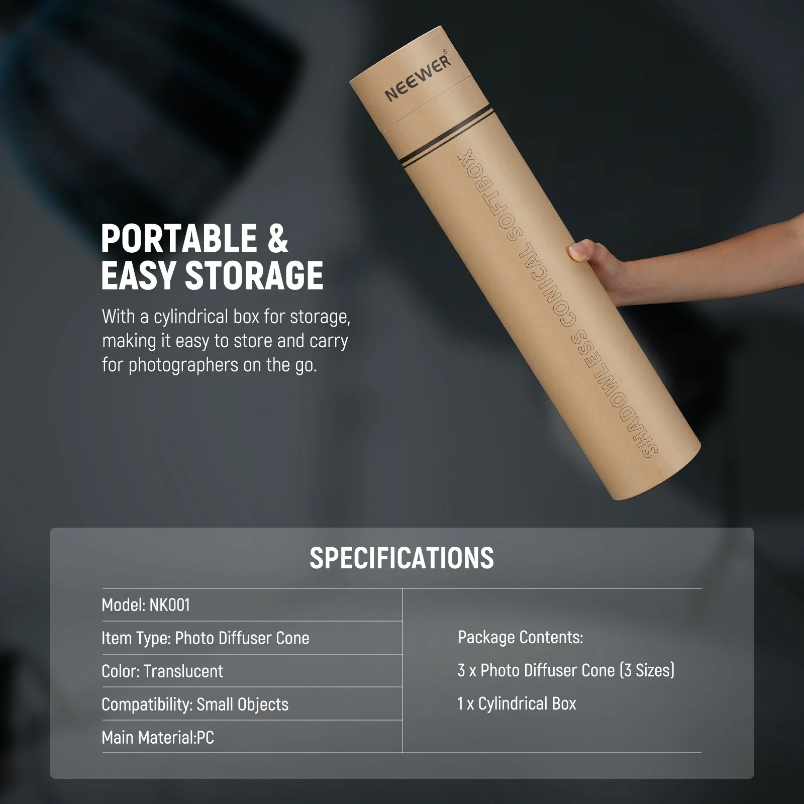 NEEWER NK001 3 Pack Light Cone Photography Diffusers - Image 8