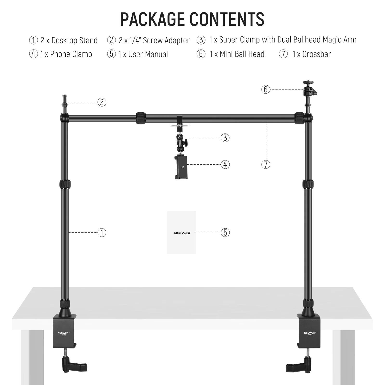 NEEWER NK002 Overhead Camera Mount Rig - Image 8