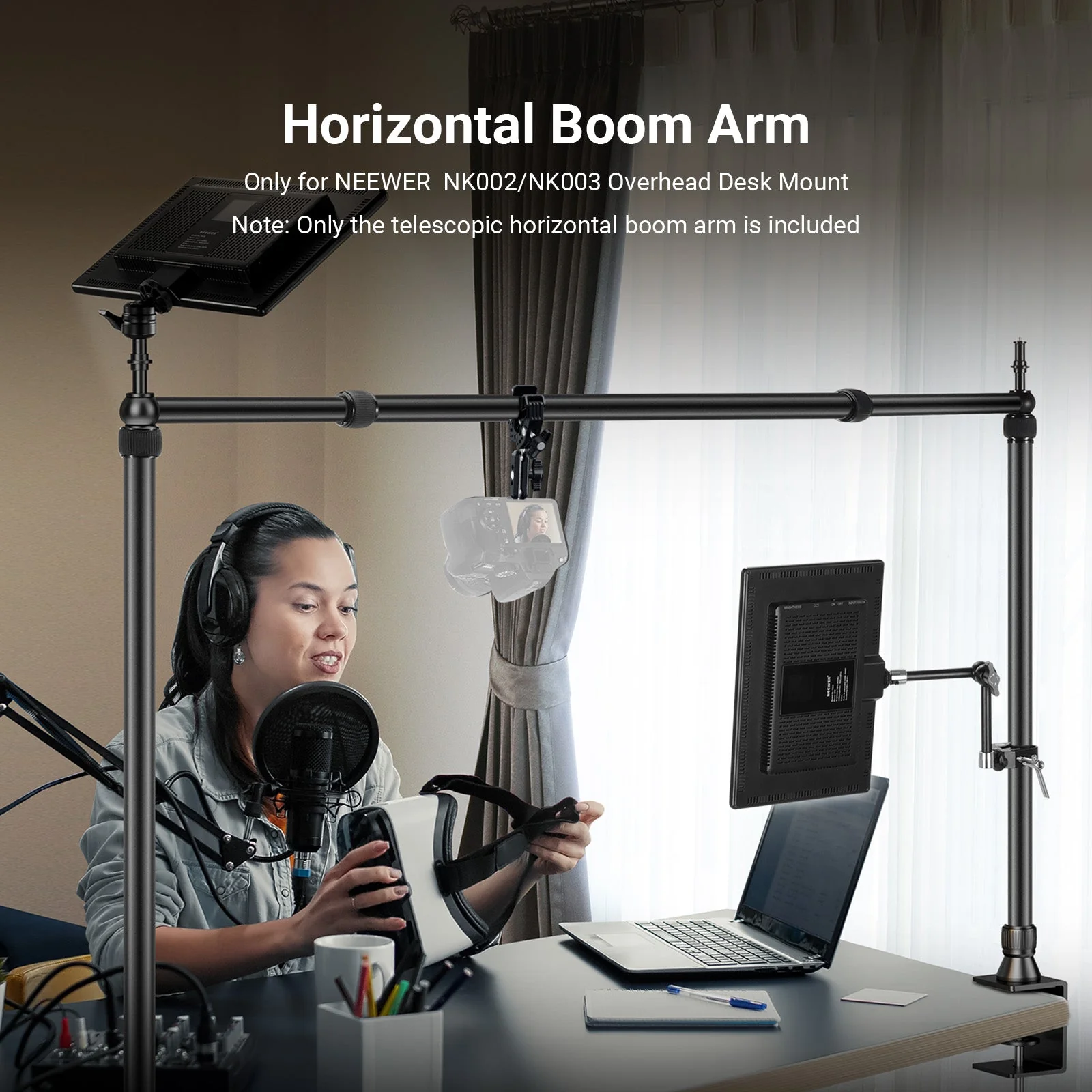 NEEWER NK009 2.8-4.9ft Horizontal Boom Arm Only for NK002 & NK003 - Image 2