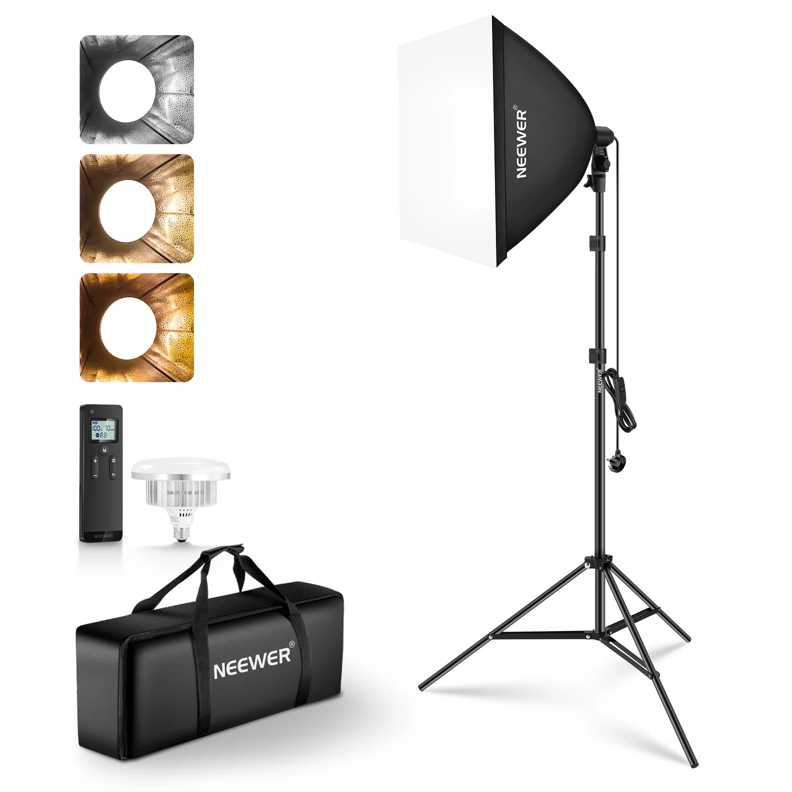 NEEWER NK103 24x24"/60x60cm Bi-Color Softbox Lighting Kit - Image 10