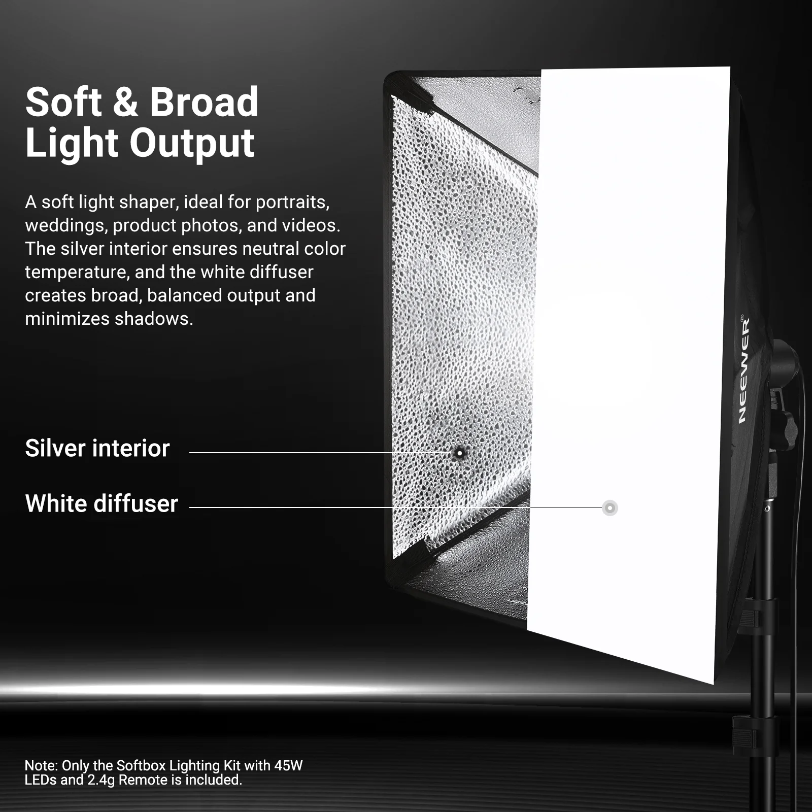 NEEWER NK103 24x24"/60x60cm Bi-Color Softbox Lighting Kit - Image 13