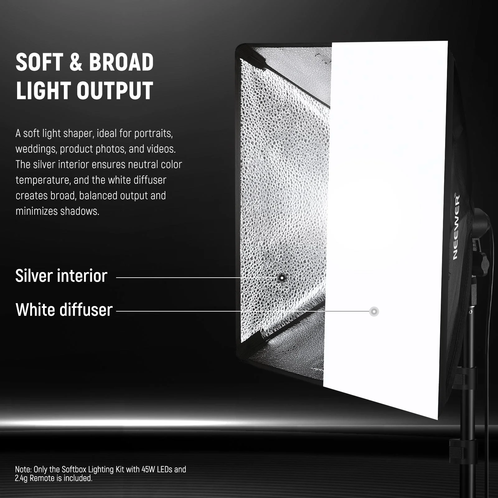 NEEWER NK103 24x24"/60x60cm Bi-Color Softbox Lighting Kit - Image 4