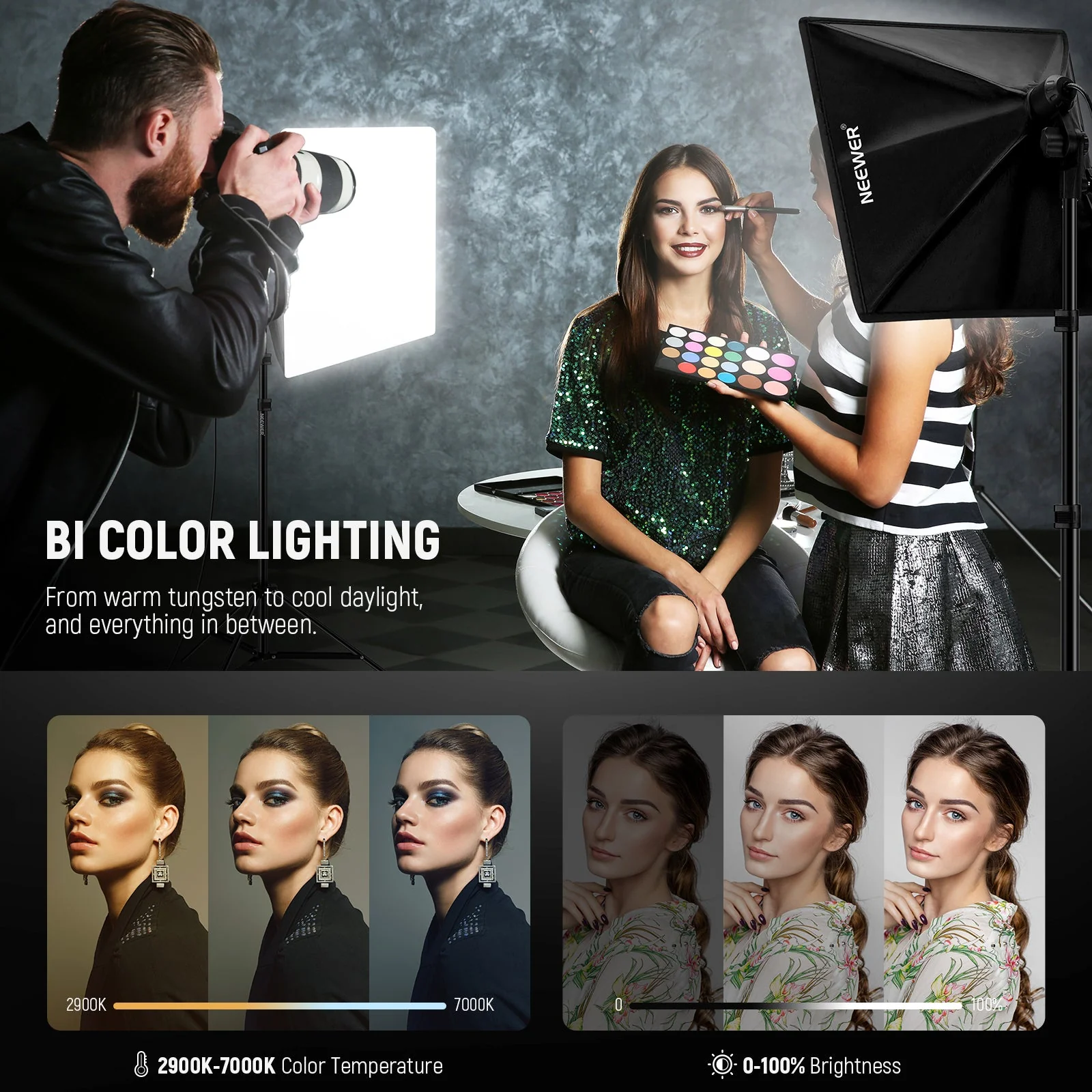 NEEWER NK103 24x24"/60x60cm Bi-Color Softbox Lighting Kit - Image 5