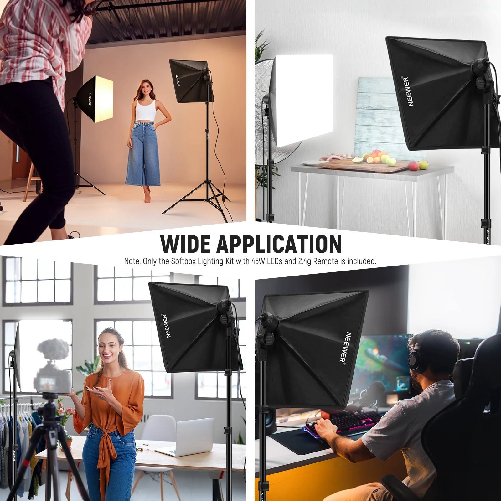 NEEWER NK103 24x24"/60x60cm Bi-Color Softbox Lighting Kit - Image 8