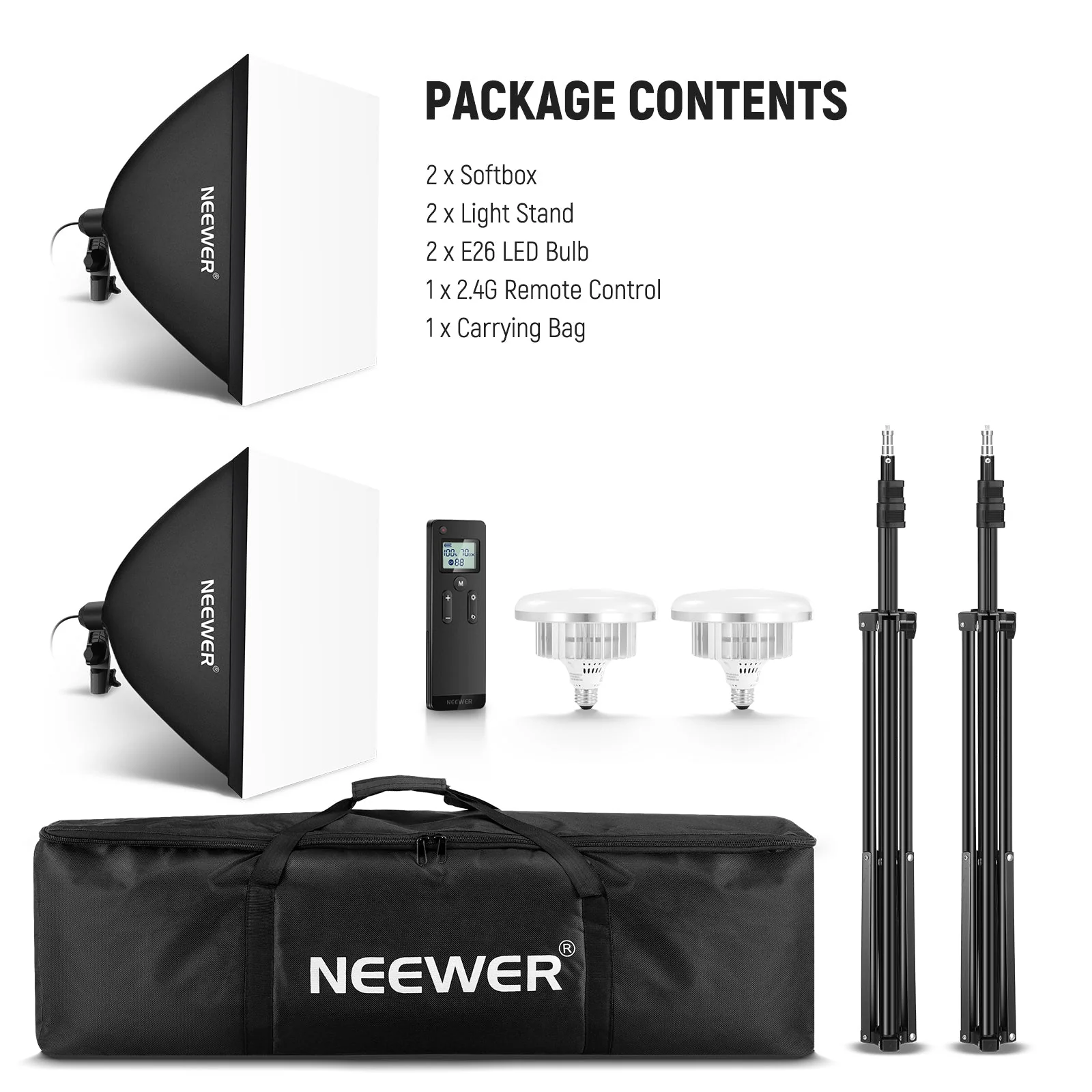 NEEWER NK103 24x24"/60x60cm Bi-Color Softbox Lighting Kit - Image 9