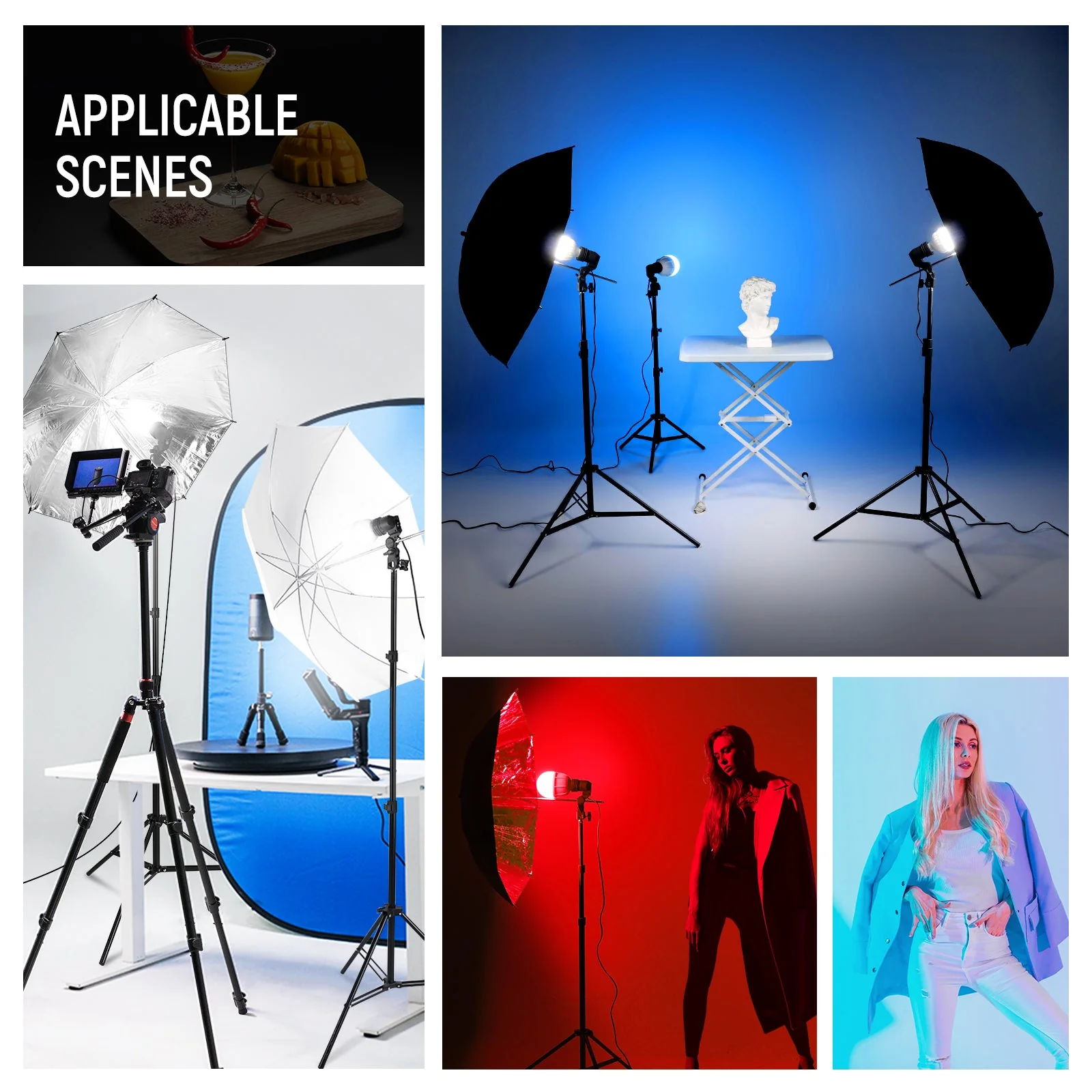 NEEWER NK501 400W Photography Studio Lighting Kit with RGB Bulb - Image 4