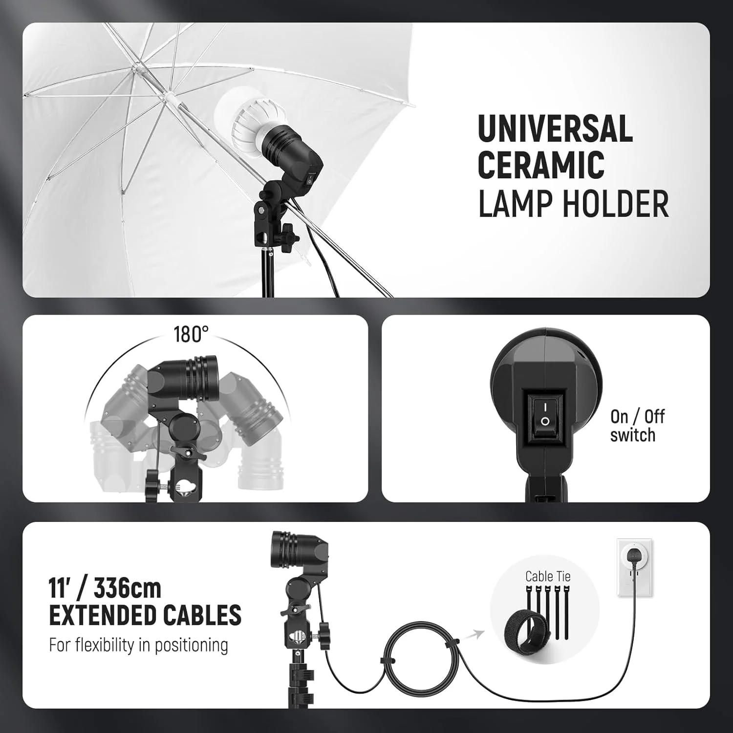 NEEWER NK501 400W Photography Studio Lighting Kit with RGB Bulb - Image 7