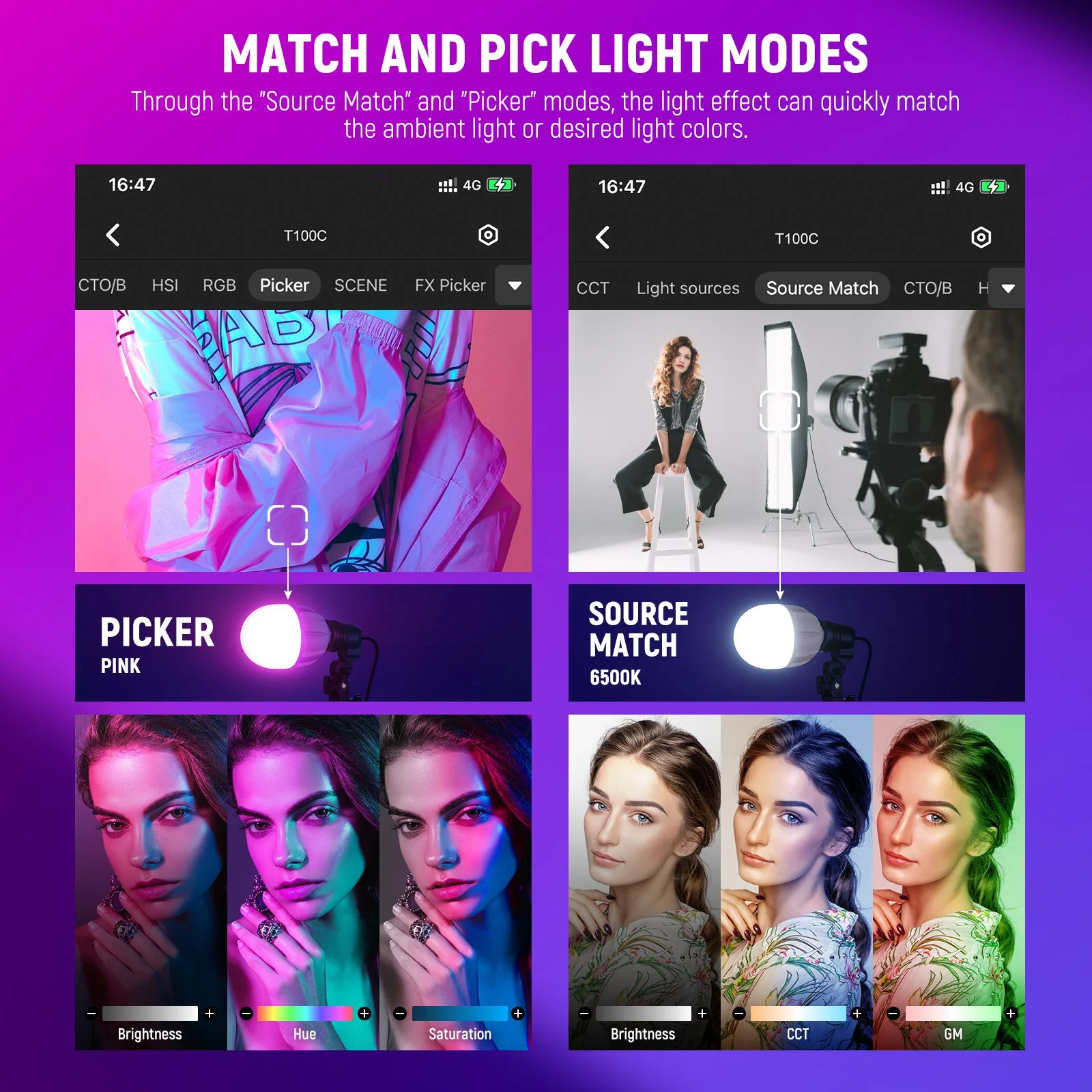 NEEWER NK800 24 x24"/60x60cm RGB Softbox Lighting Kit with App Control - Image 6