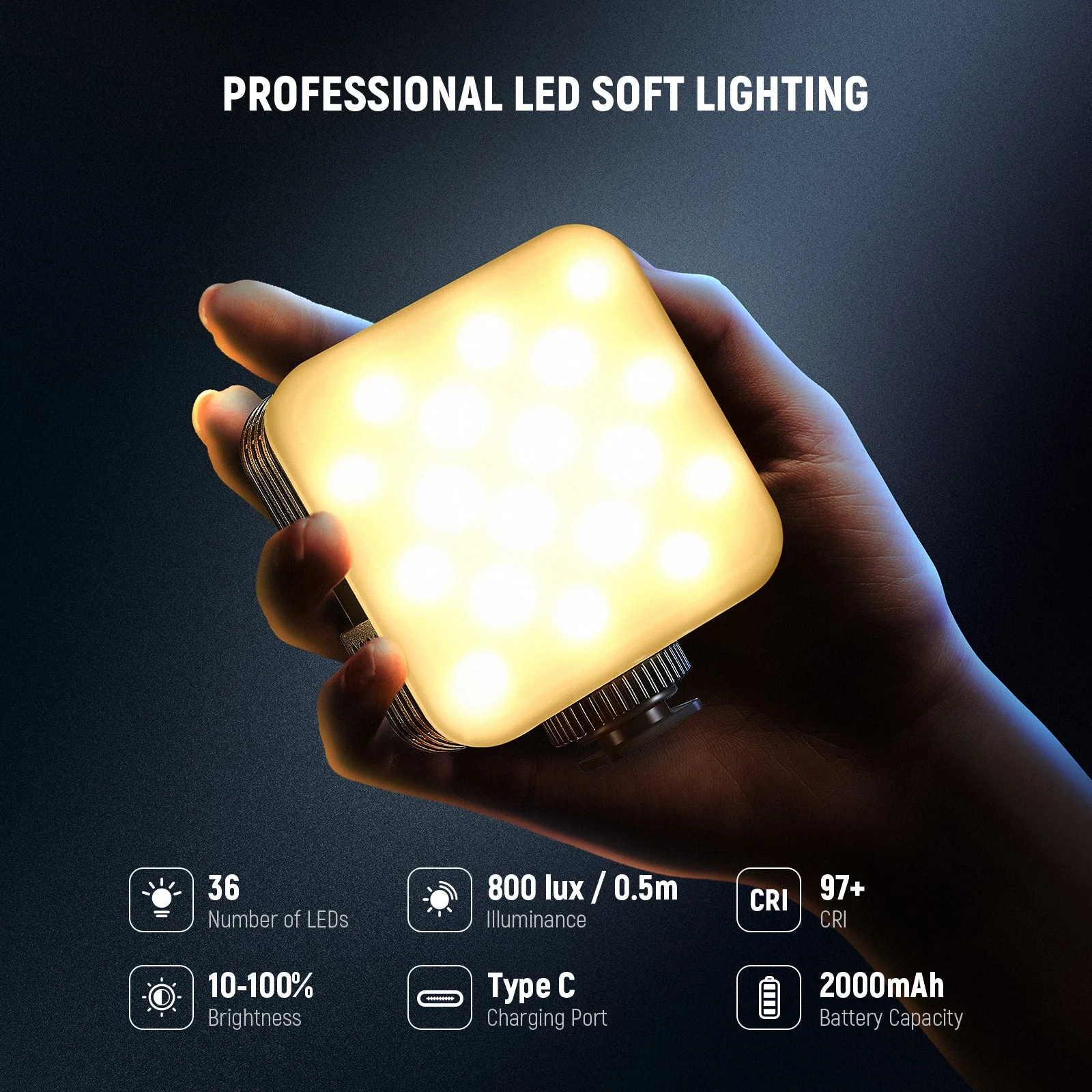 NEEWER NL-36AI LED Camera Video Light with Desk Tripod - Image 2