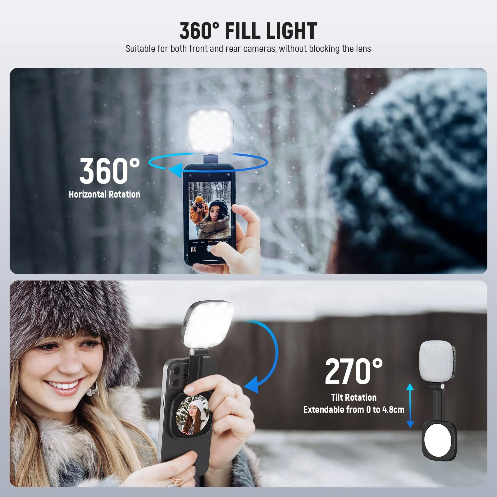 NEEWER BASICS NL48B Magnetic Selfie Fill Light with Mirror - Image 4