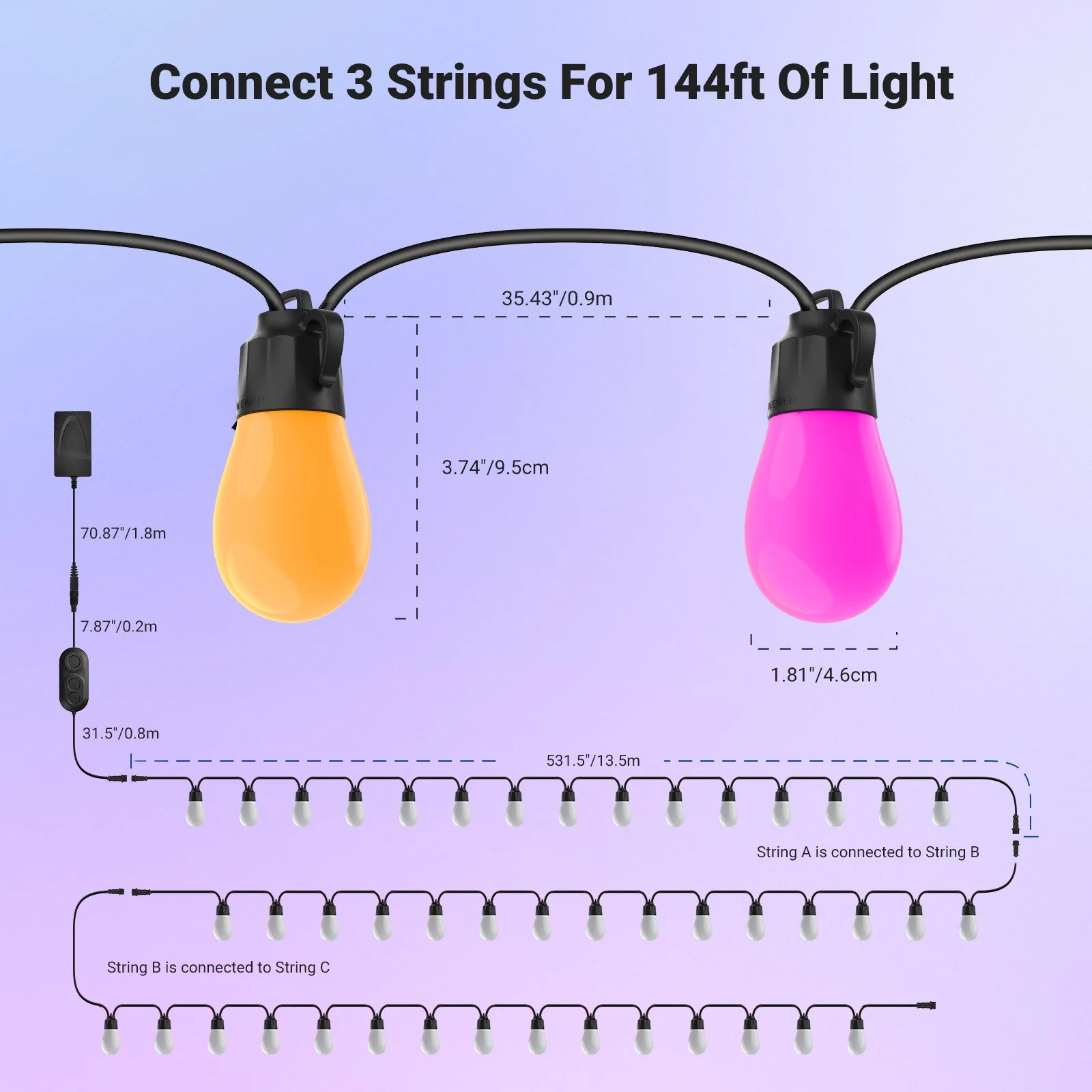 NEEWER NR01 Waterproof Smart Outdoor String Light Kit - Image 26